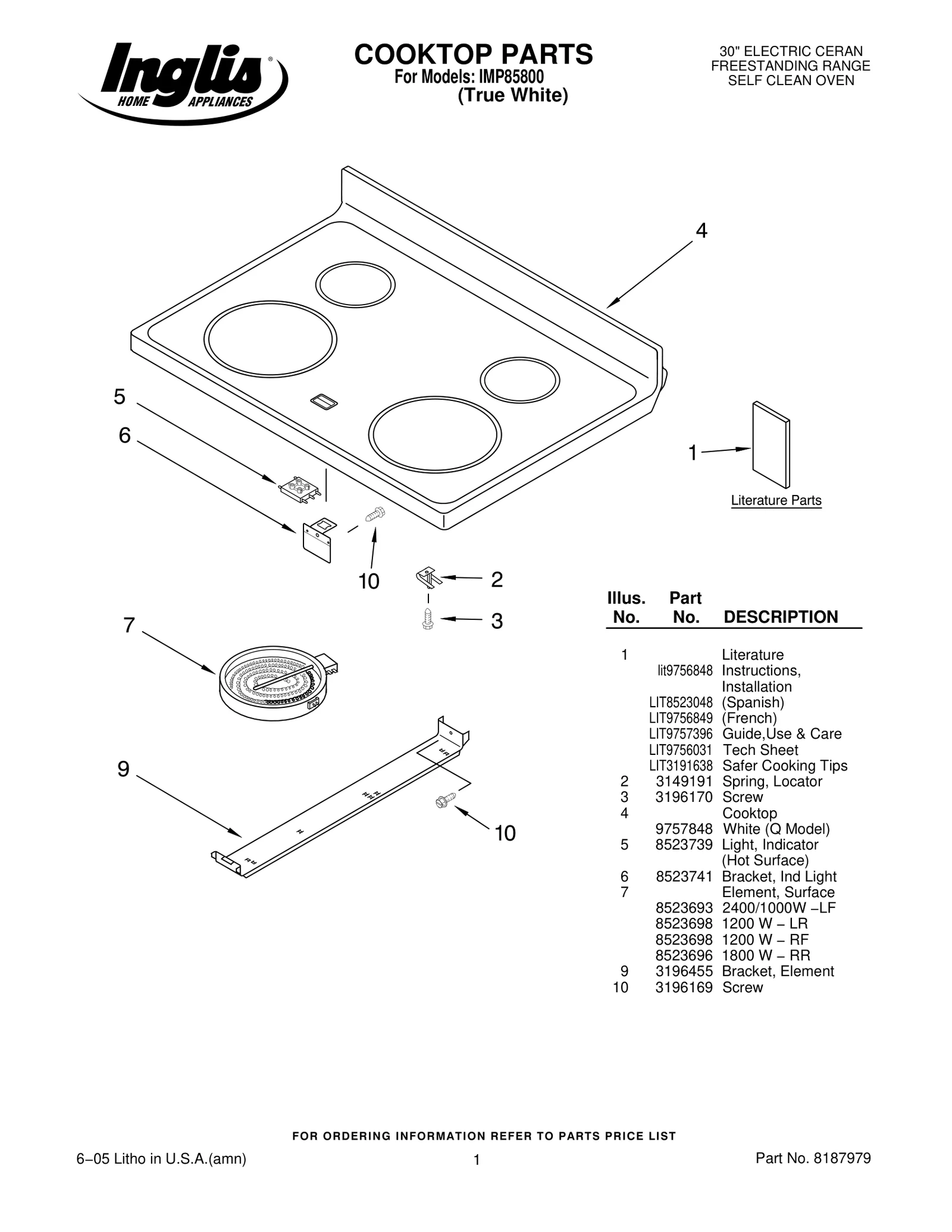 COOKTOP PARTS