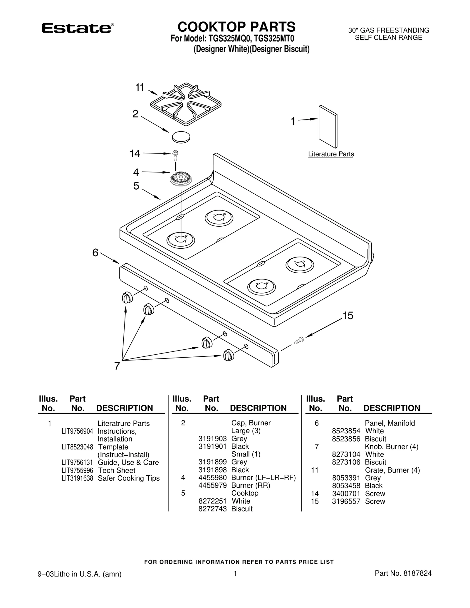 COOKTOP PARTS