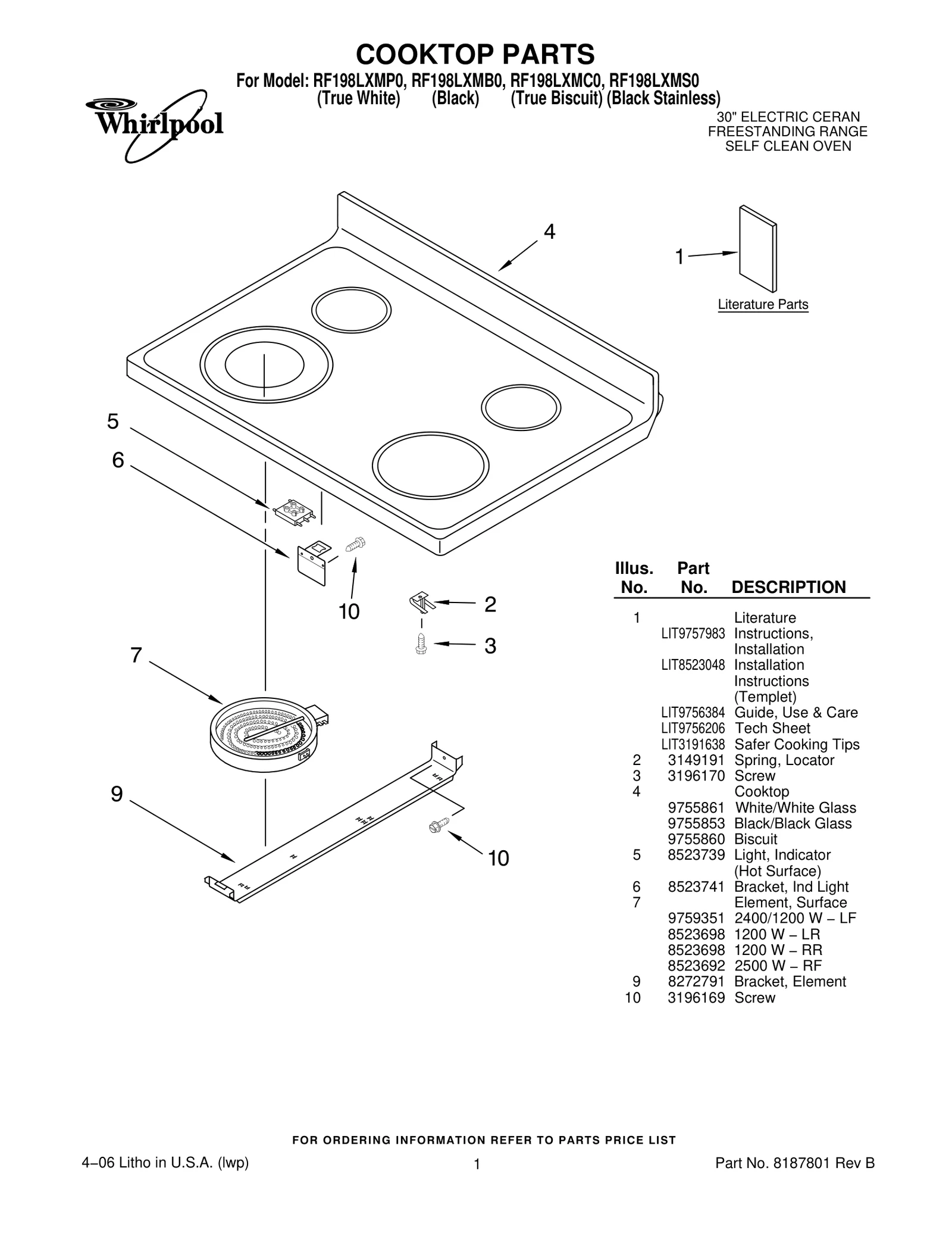COOKTOP PARTS