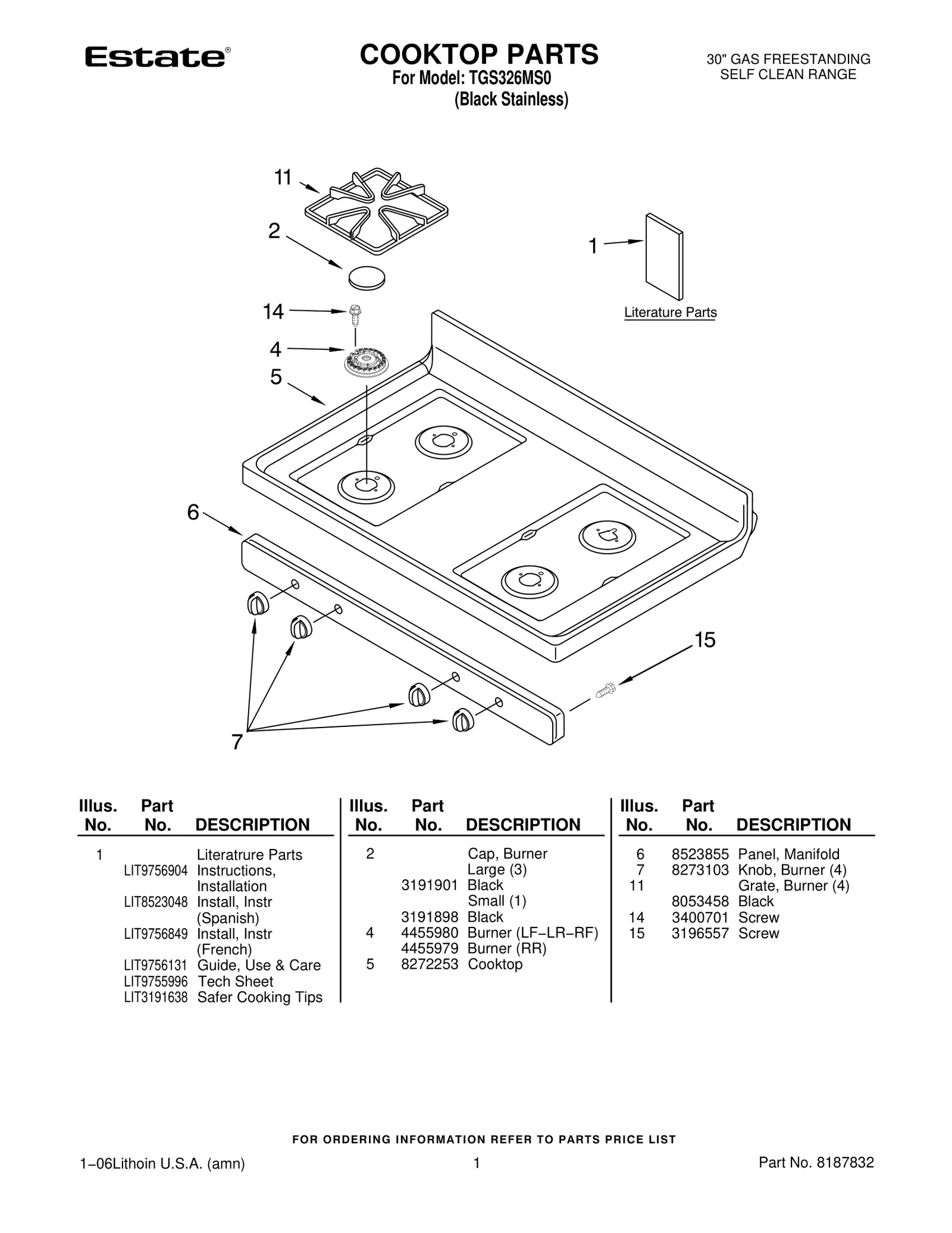 COOKTOP PARTS