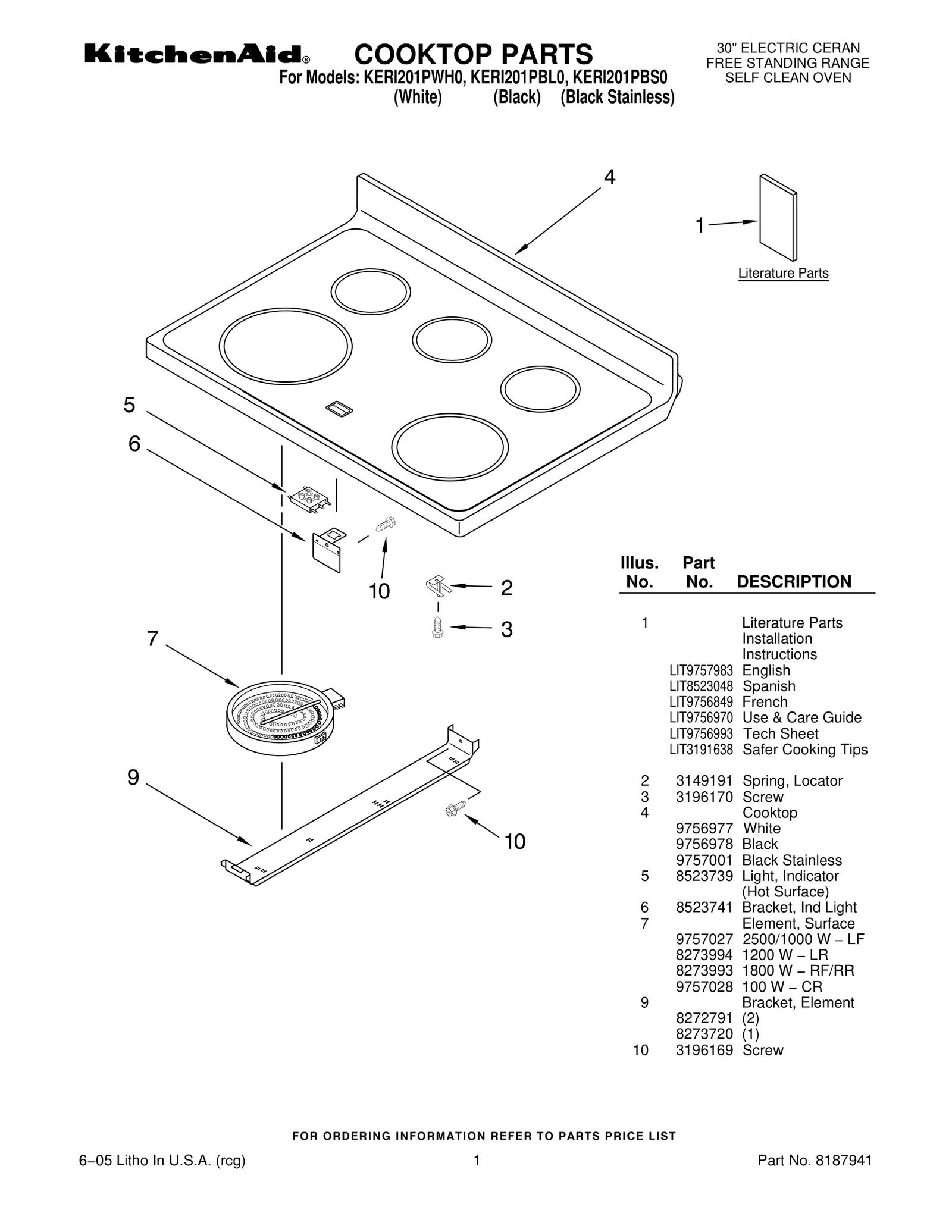 COOKTOP PARTS