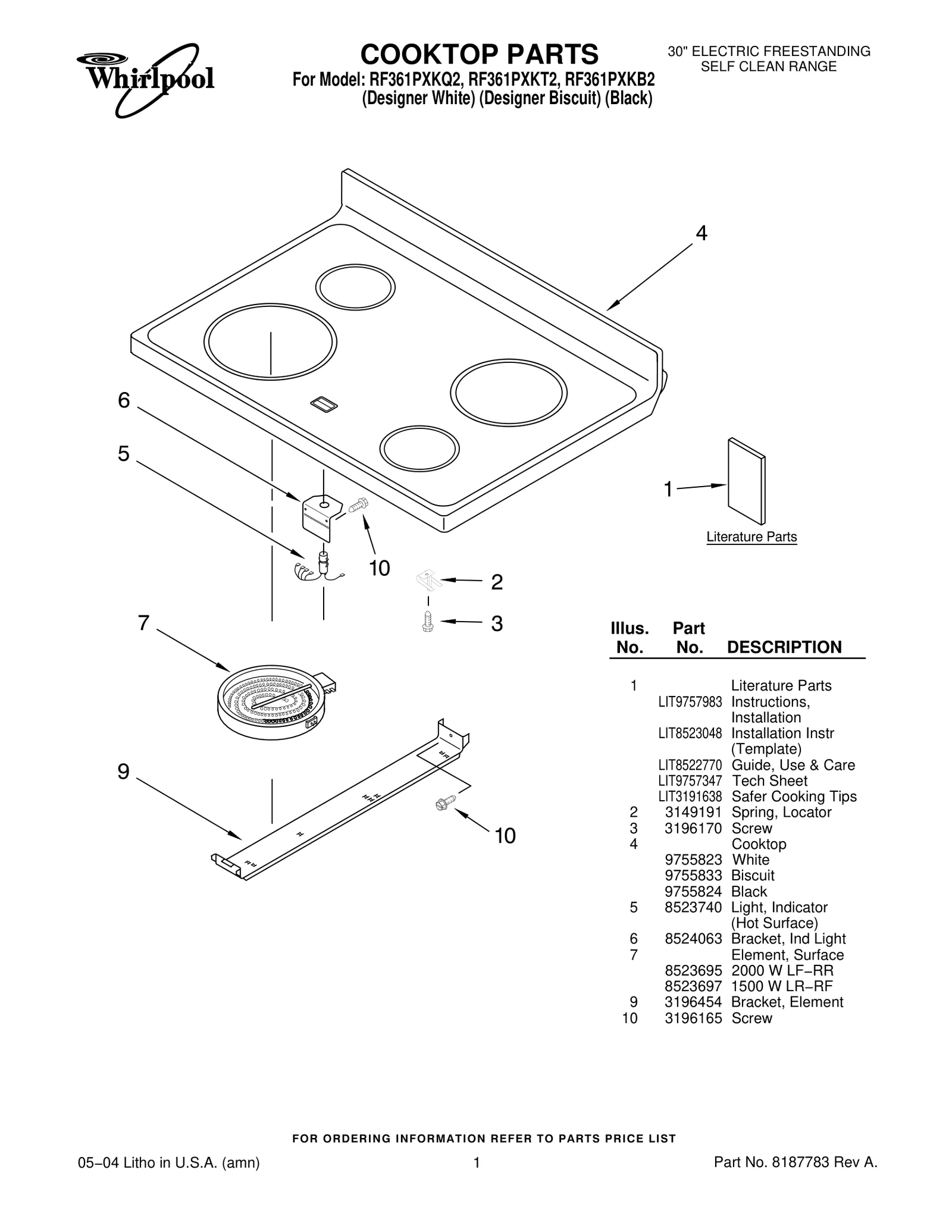 COOKTOP PARTS