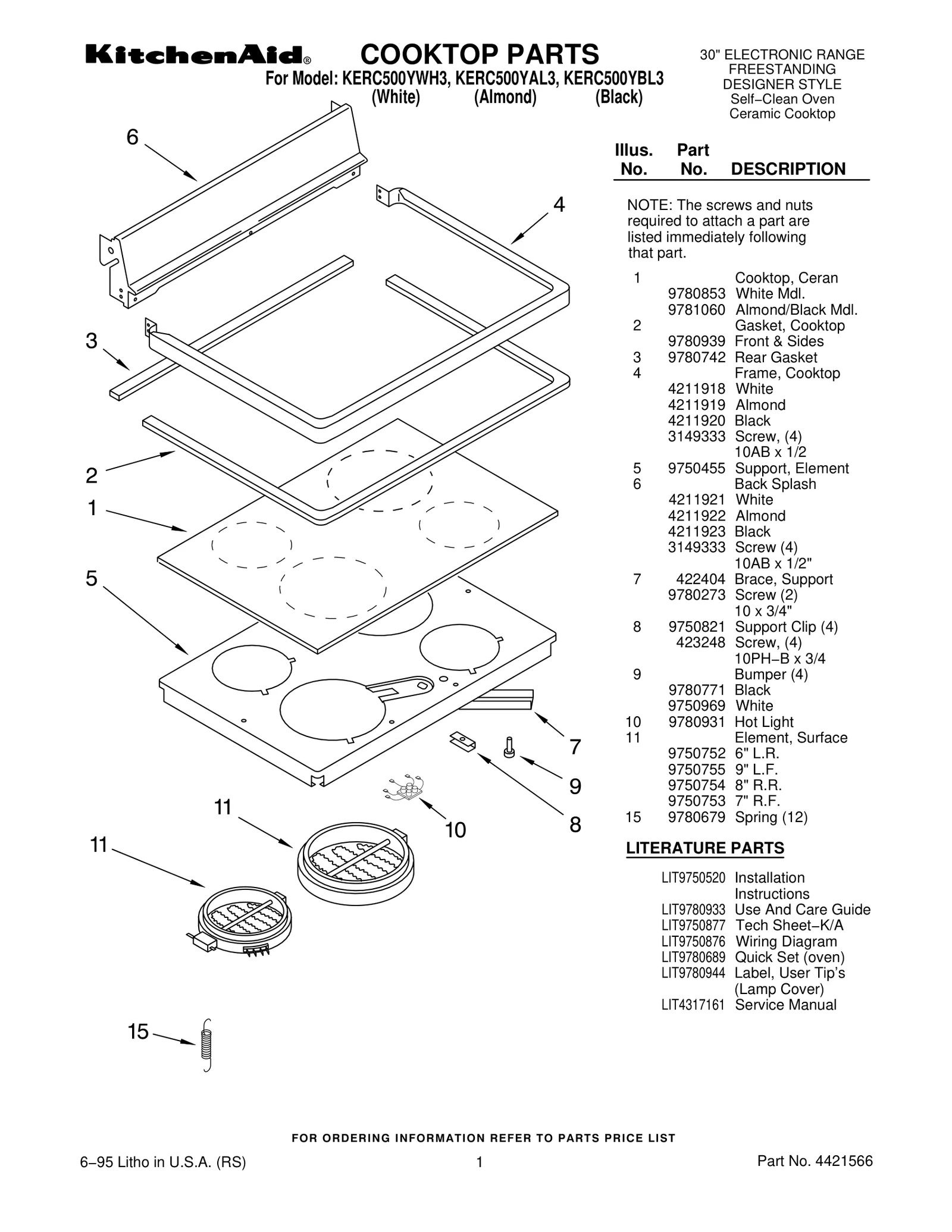 COOKTOP PARTS