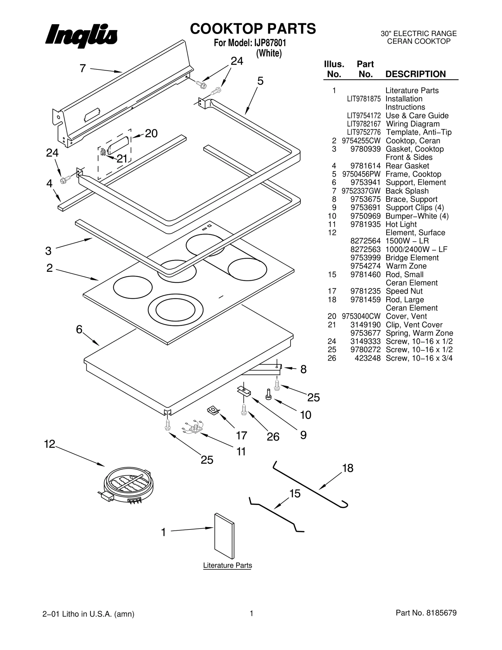 COOKTOP PARTS