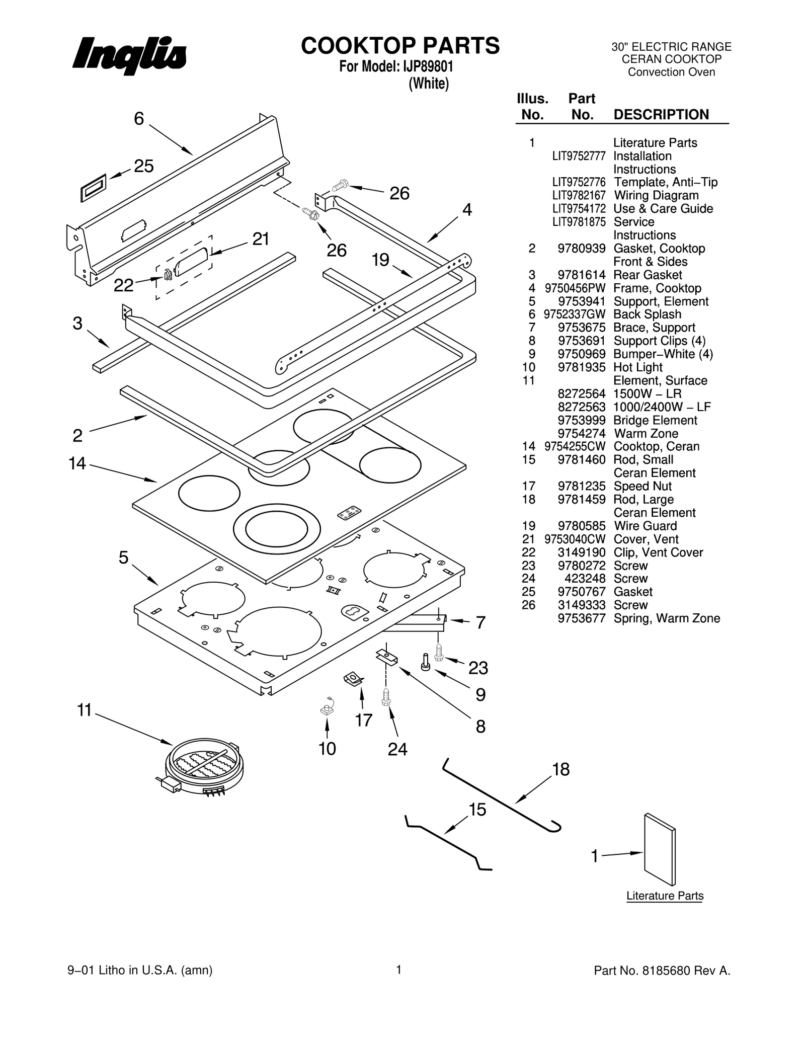 COOKTOP PARTS