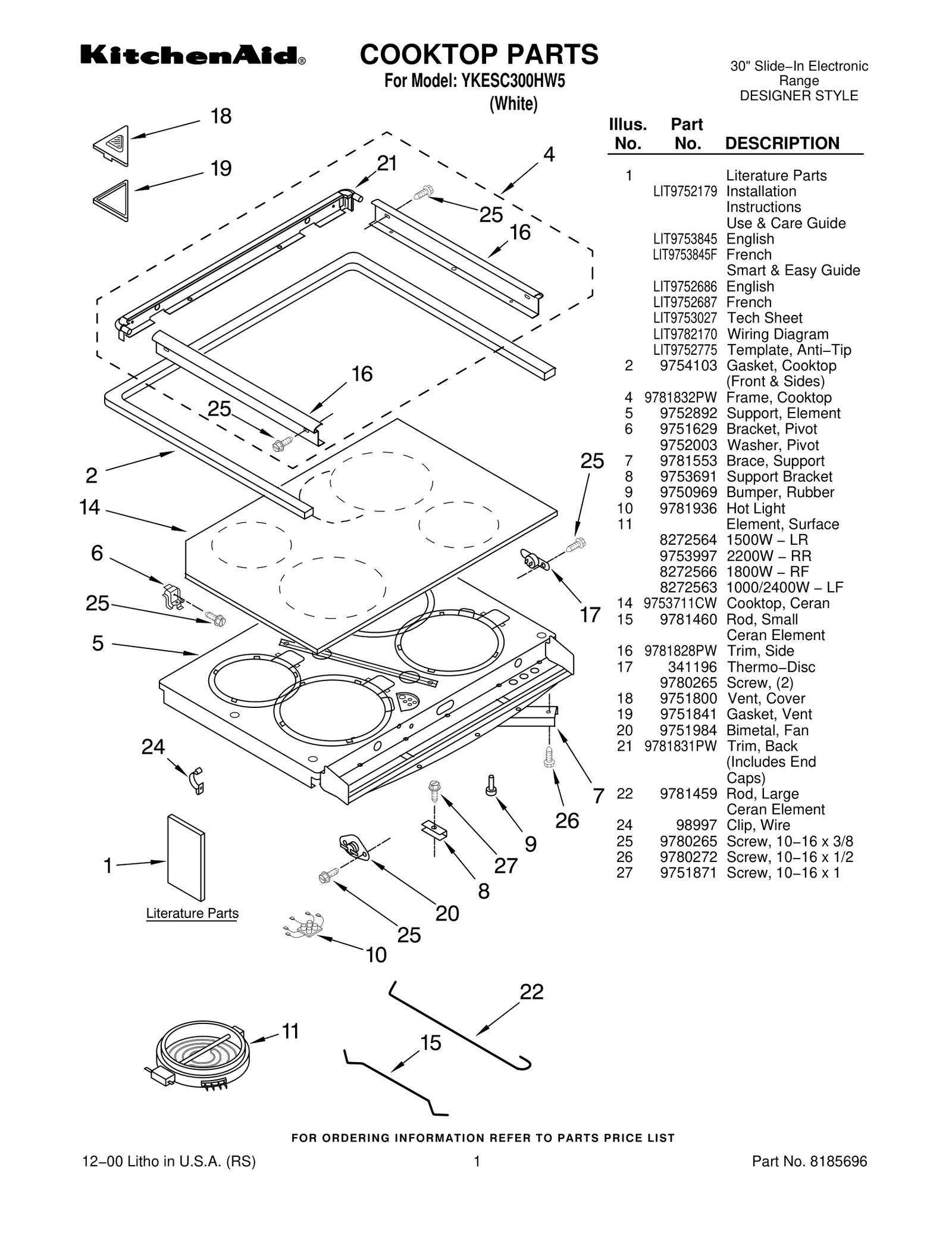COOKTOP PARTS