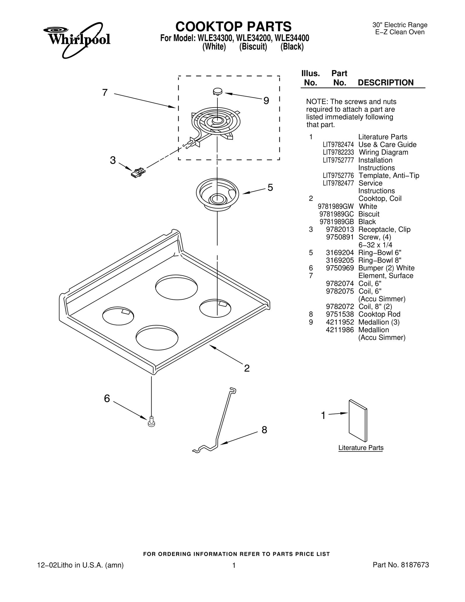 COOKTOP PARTS