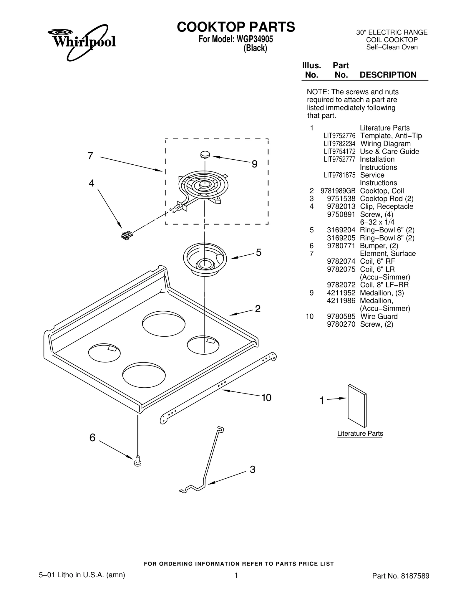 COOKTOP PARTS