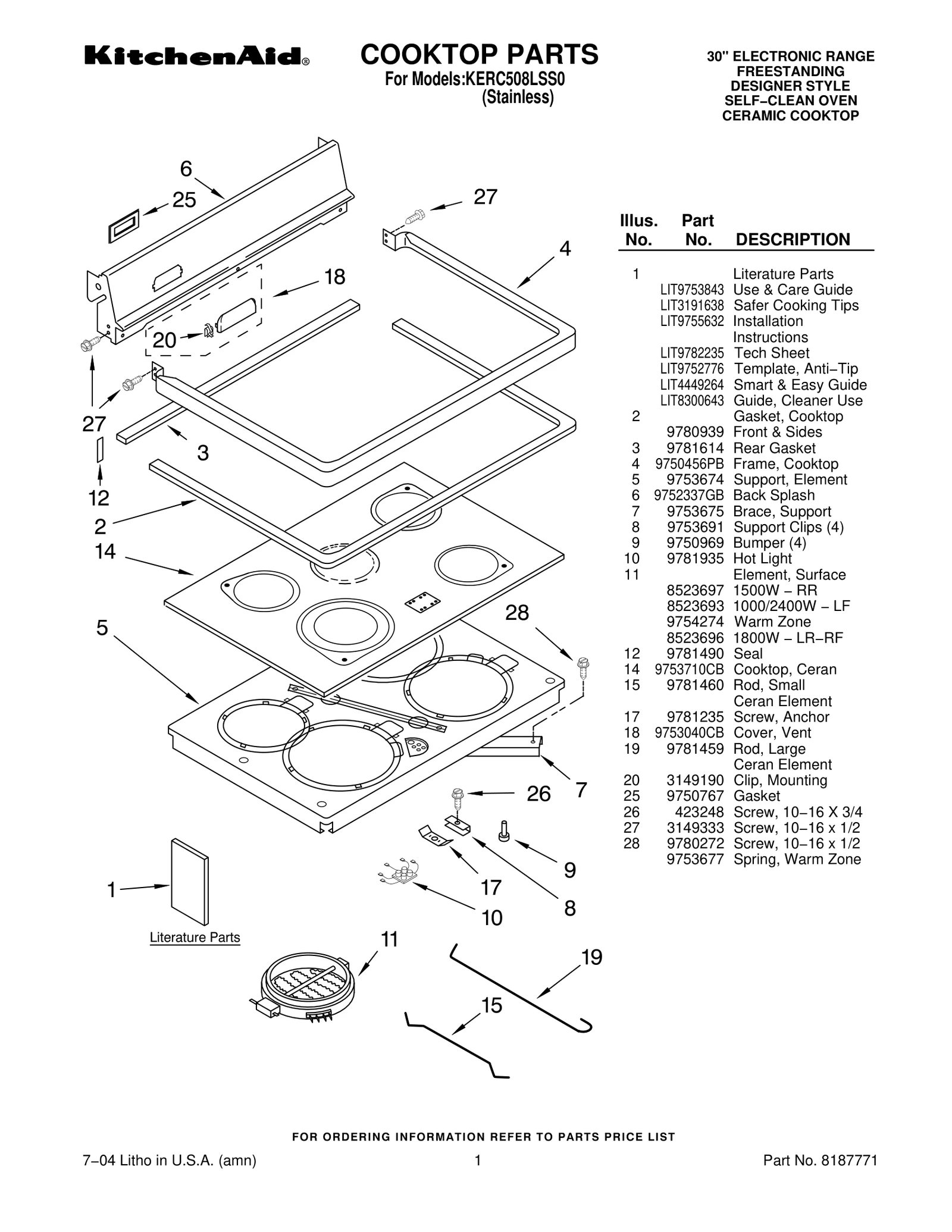 COOKTOP PARTS