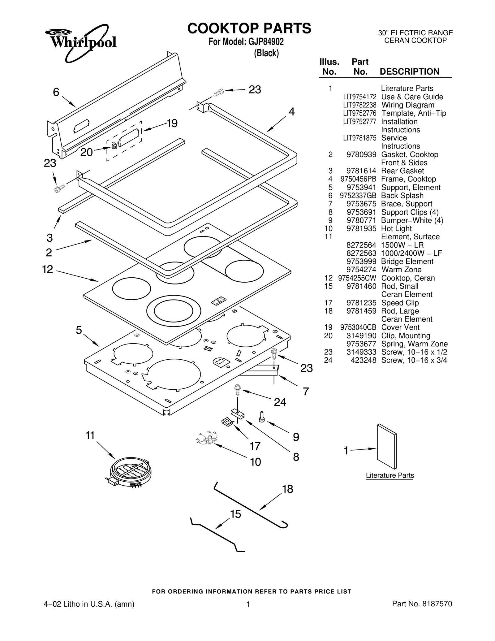 COOKTOP PARTS
