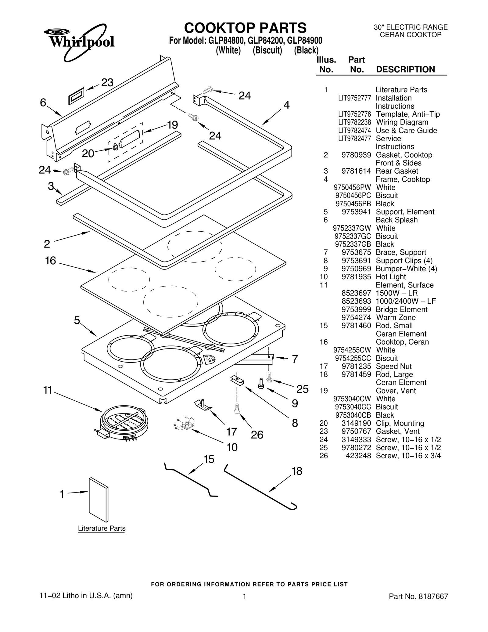 COOKTOP PARTS