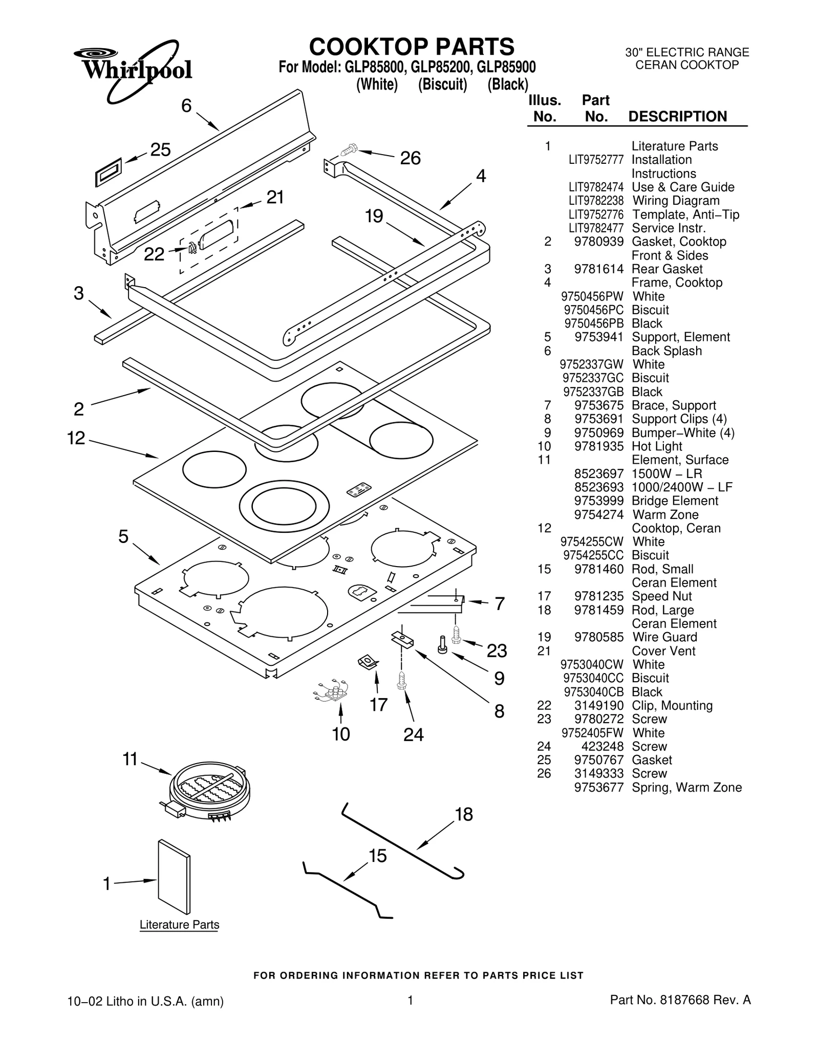 COOKTOP PARTS