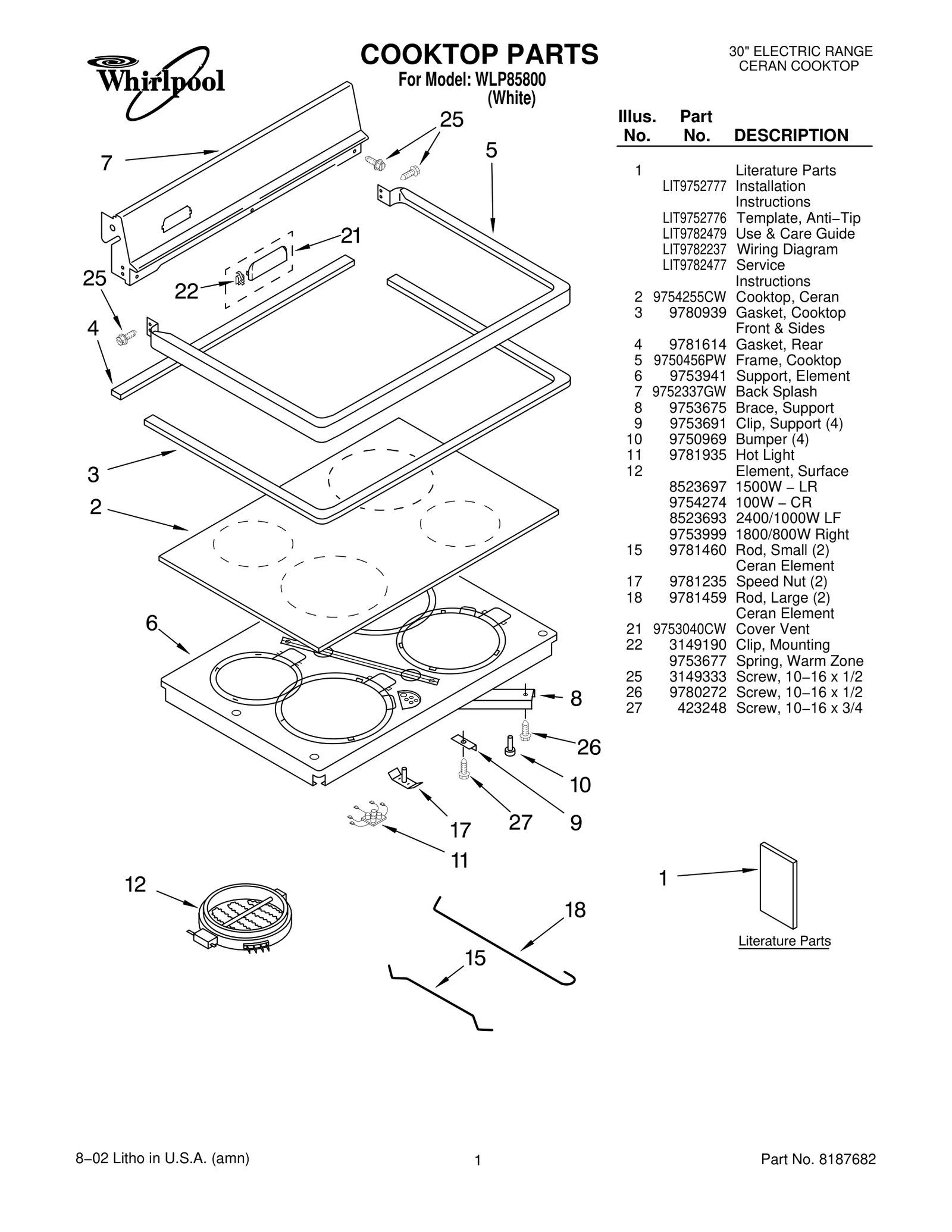COOKTOP PARTS