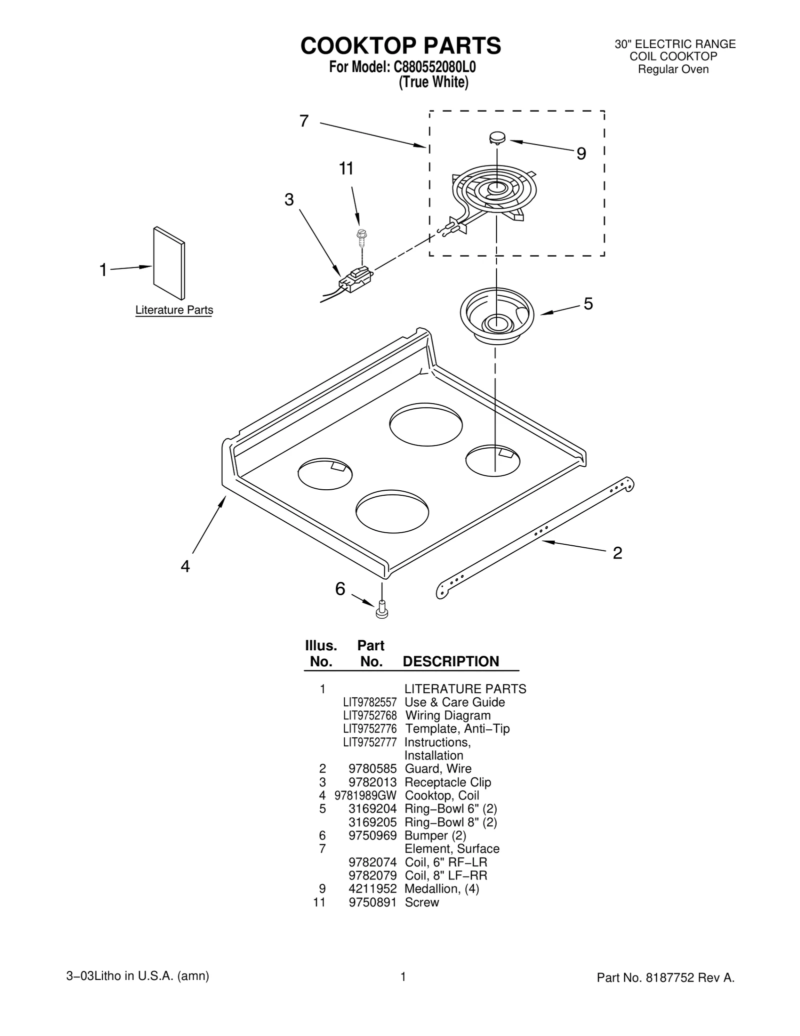 COOKTOP PARTS