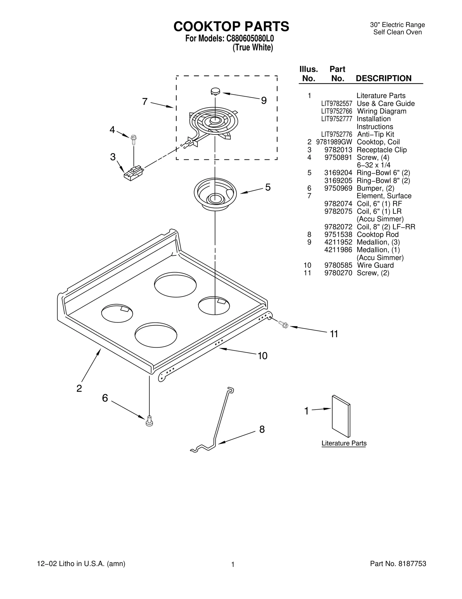 COOKTOP PARTS