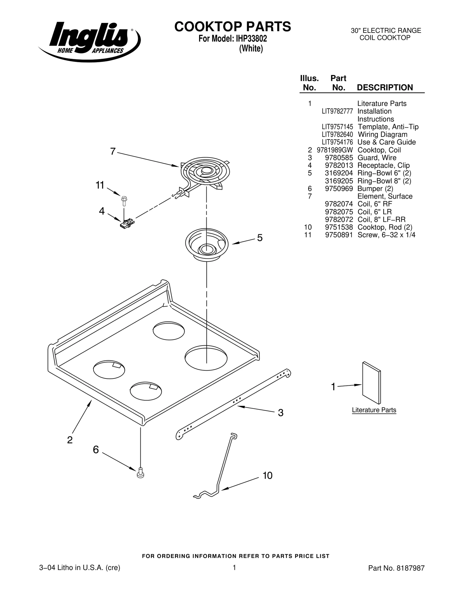 COOKTOP PARTS