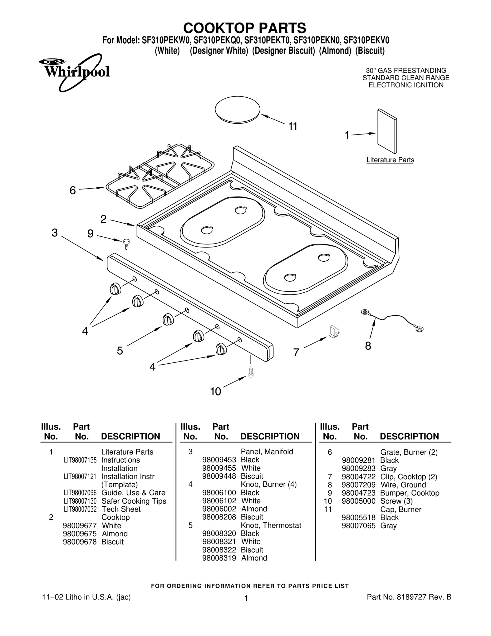 COOKTOP PARTS