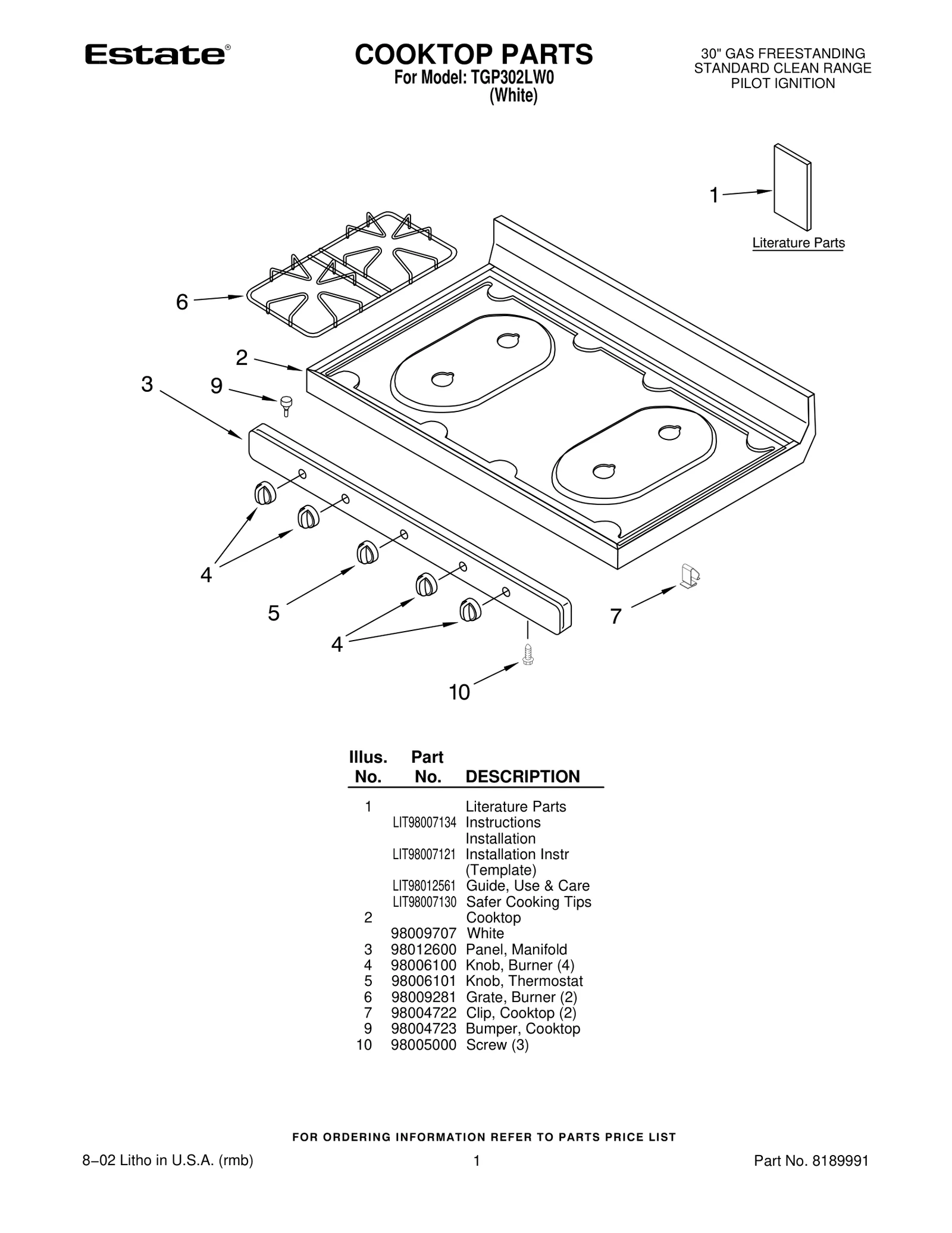 COOKTOP PARTS