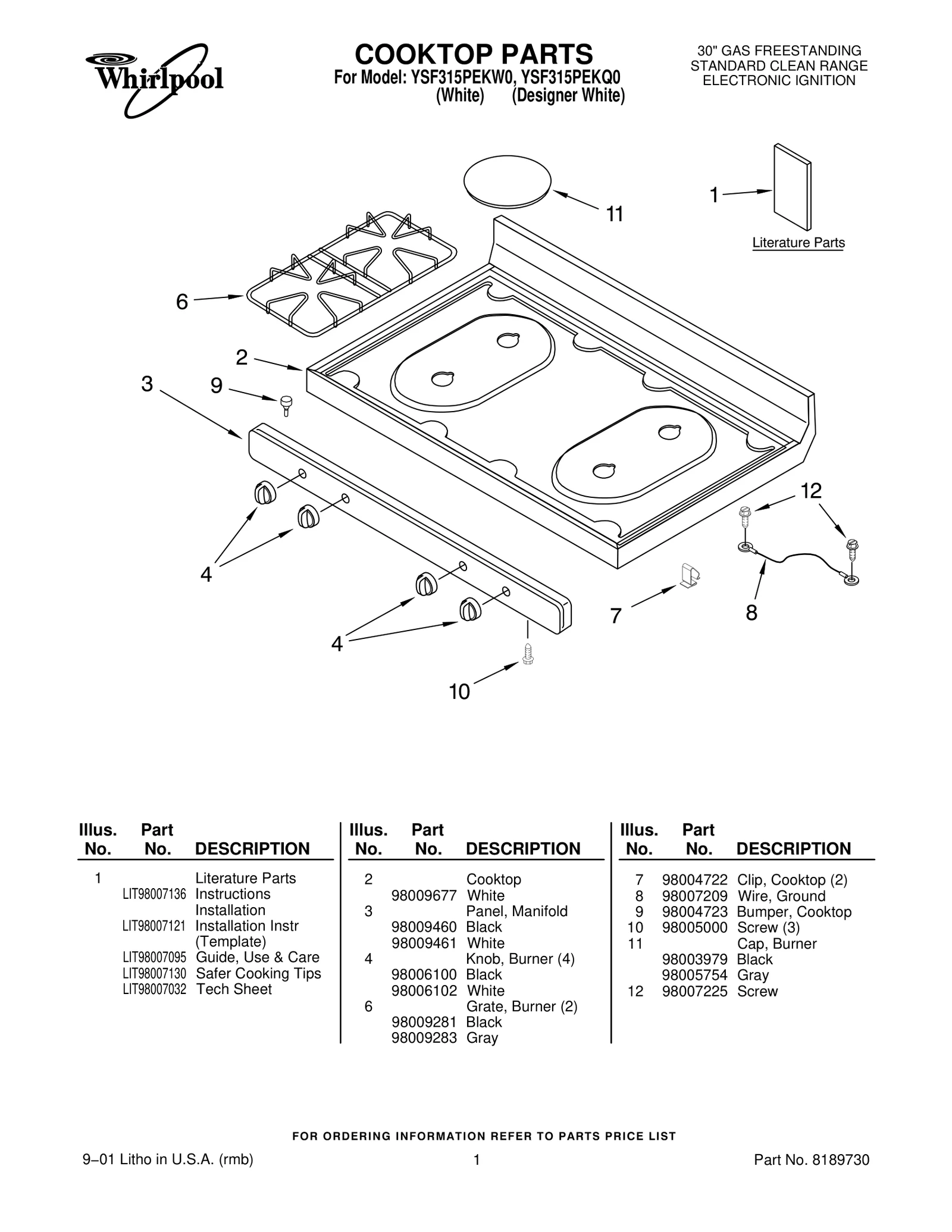 COOKTOP PARTS