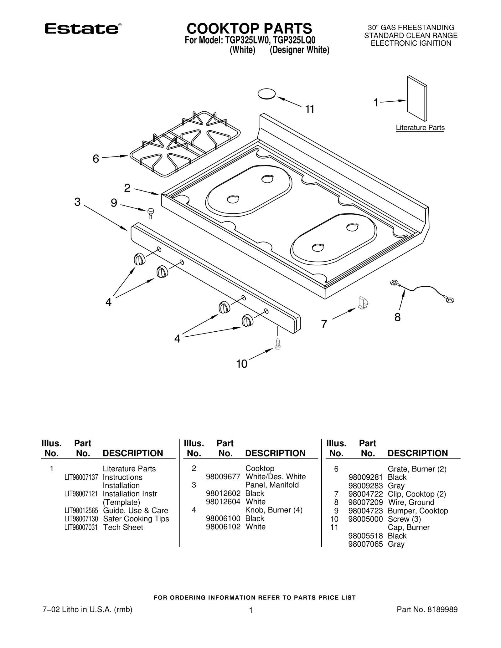 COOKTOP PARTS
