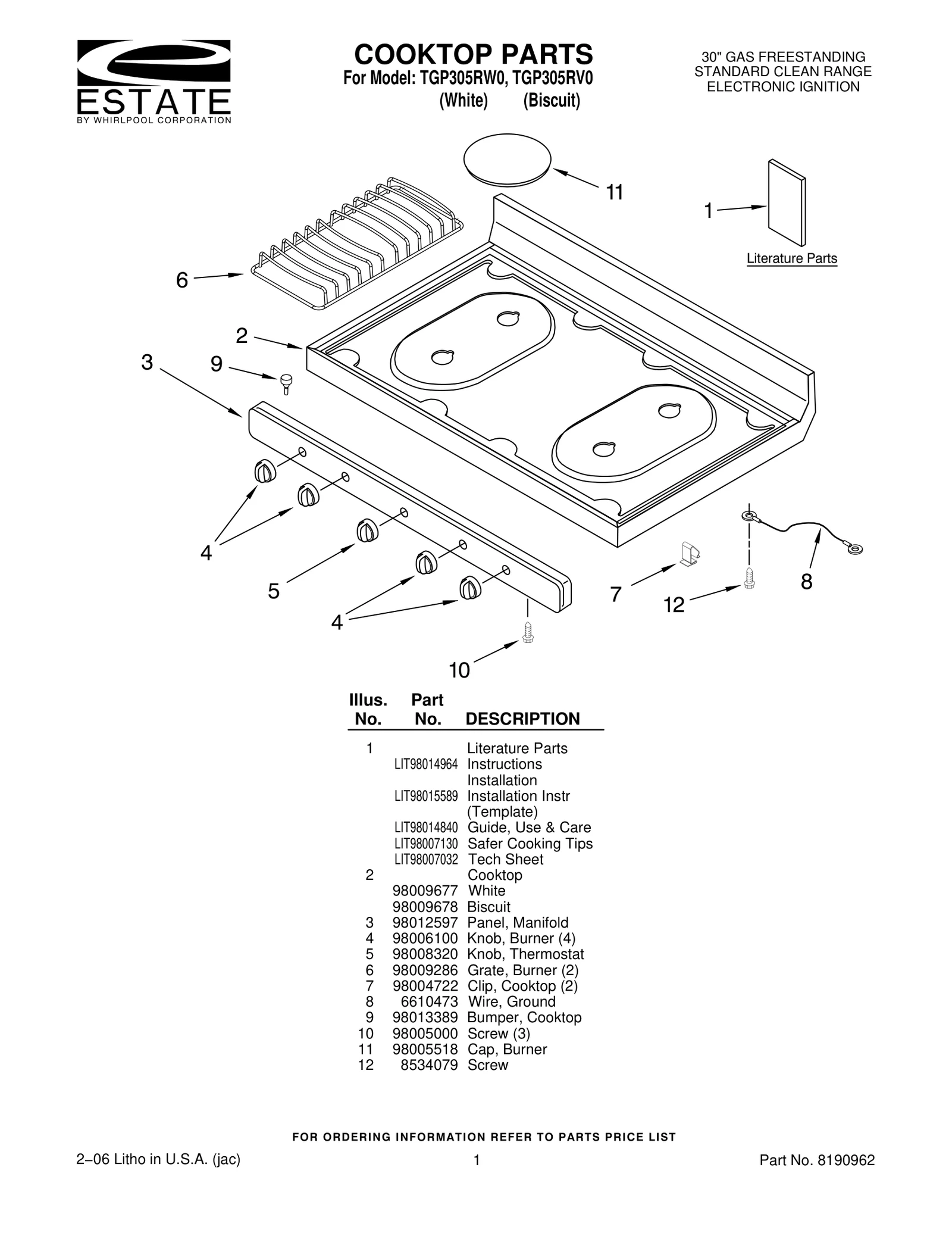 COOKTOP PARTS