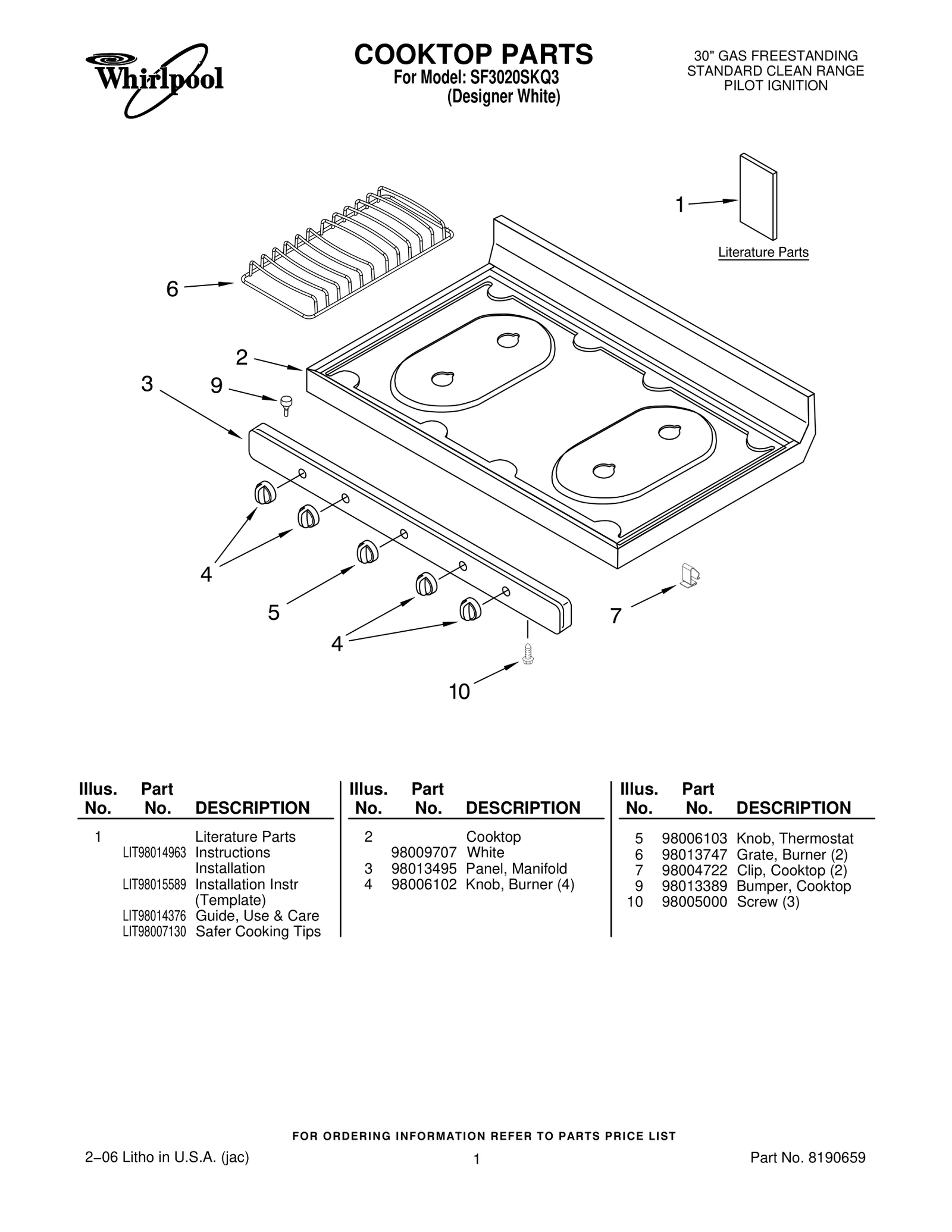 COOKTOP PARTS