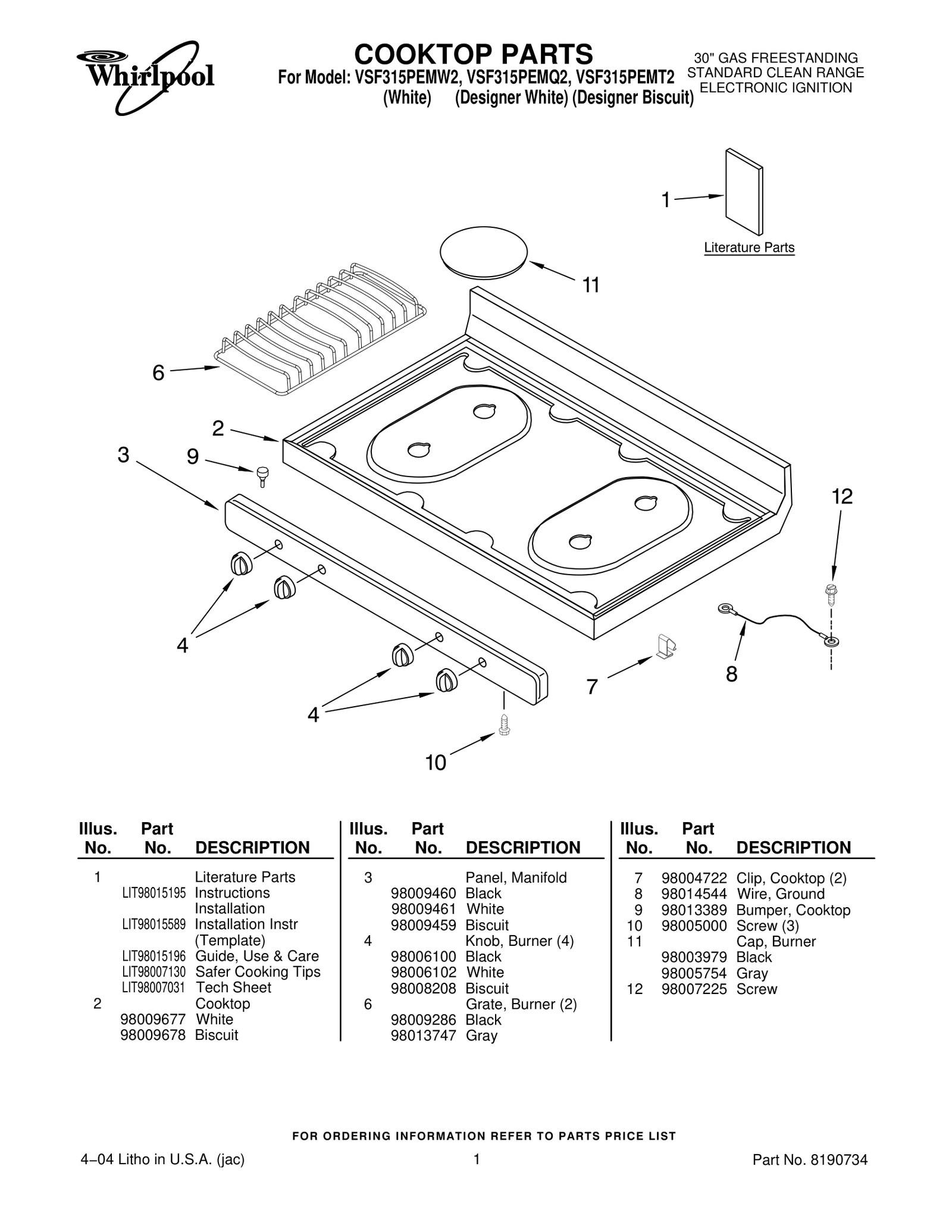 COOKTOP PARTS