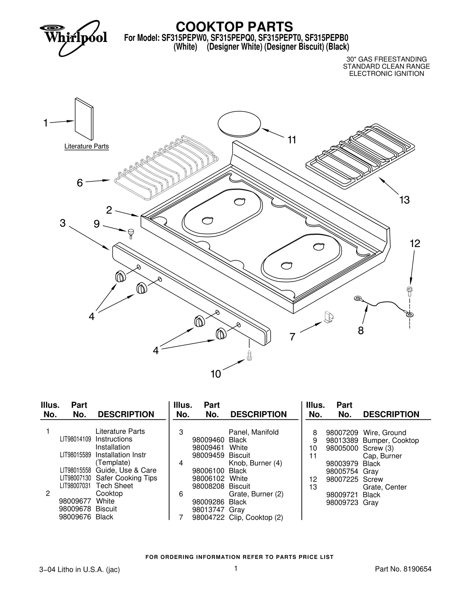 COOKTOP PARTS