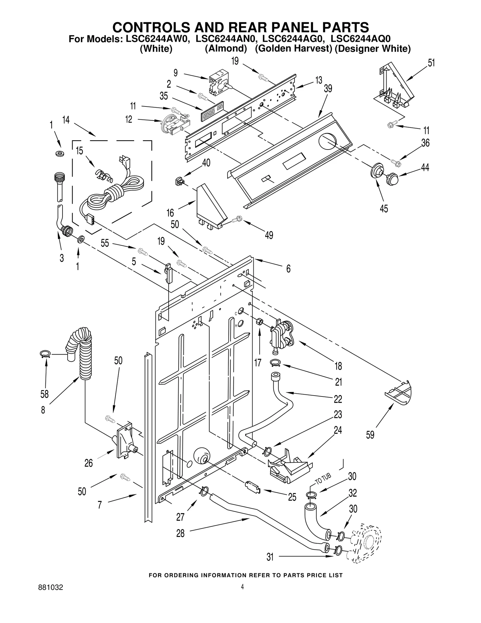 CONTROLS AND REAR PANEL PARTS