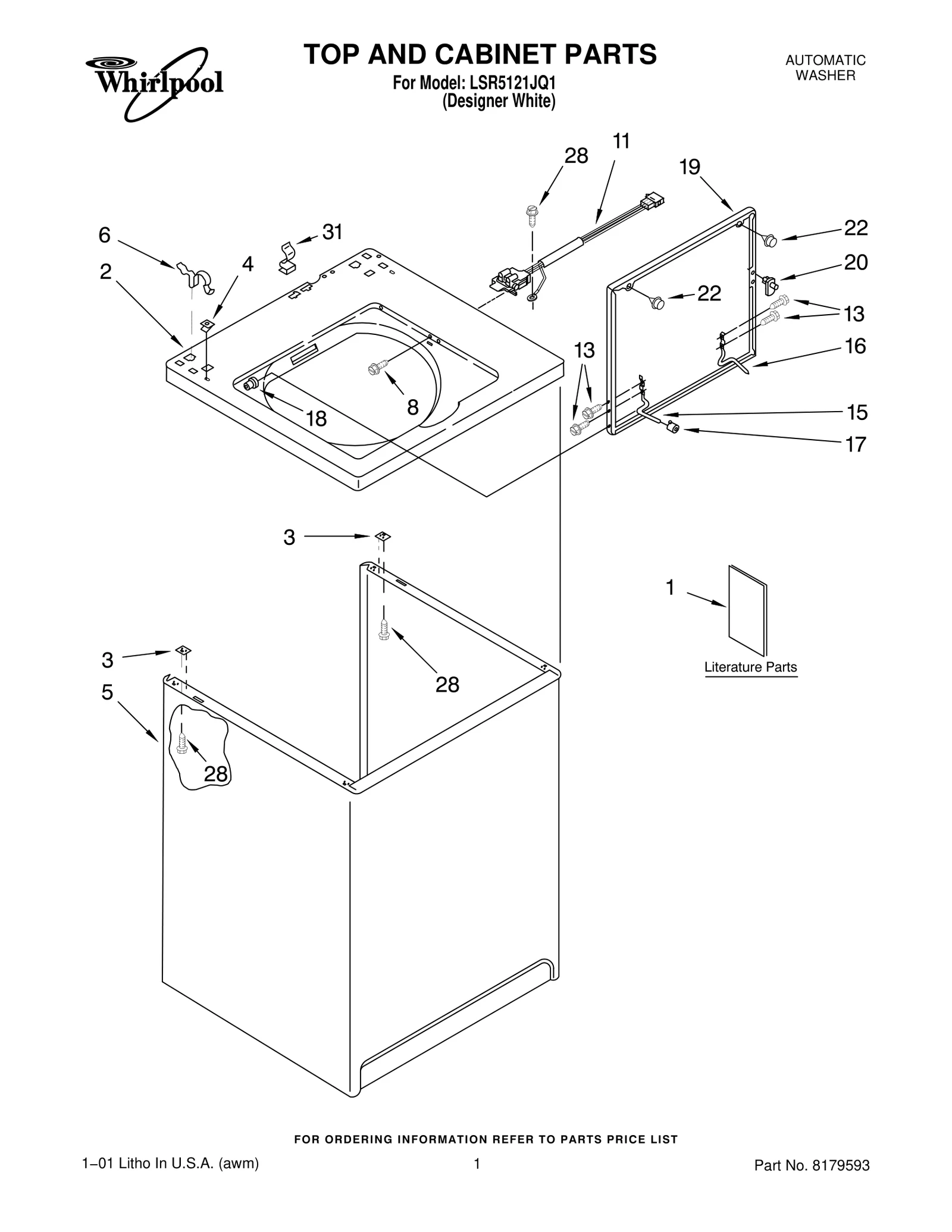TOP AND CABINET PARTS