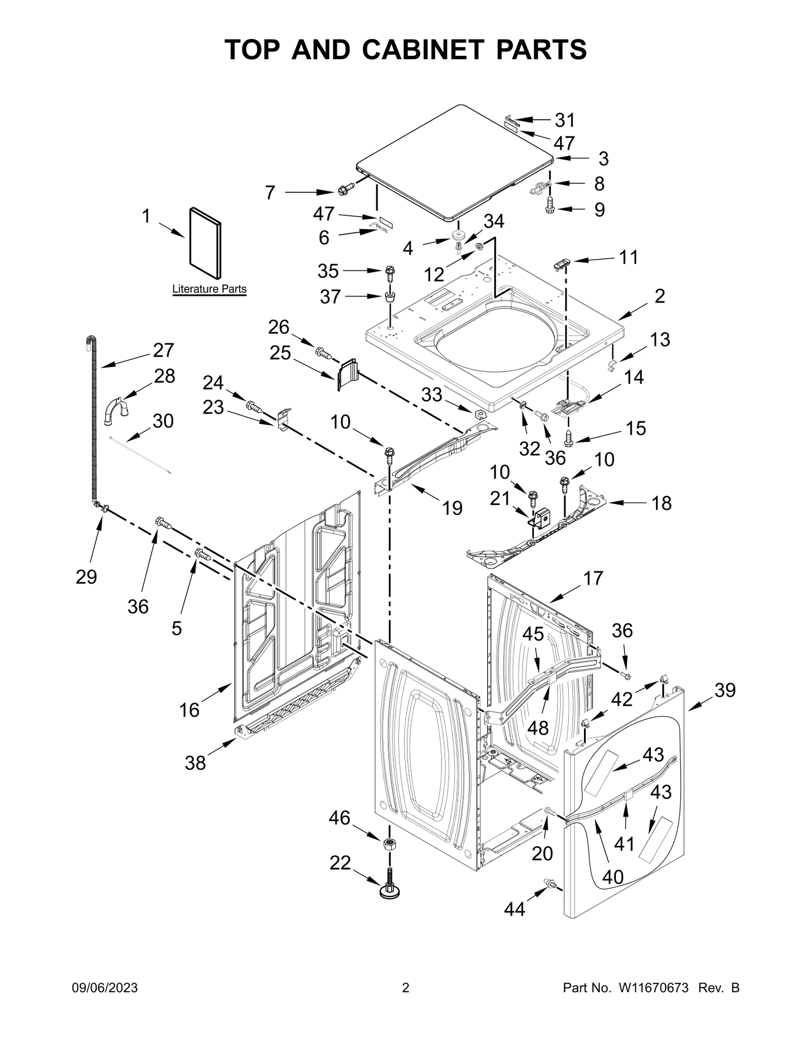 TOP AND CABINET PARTS