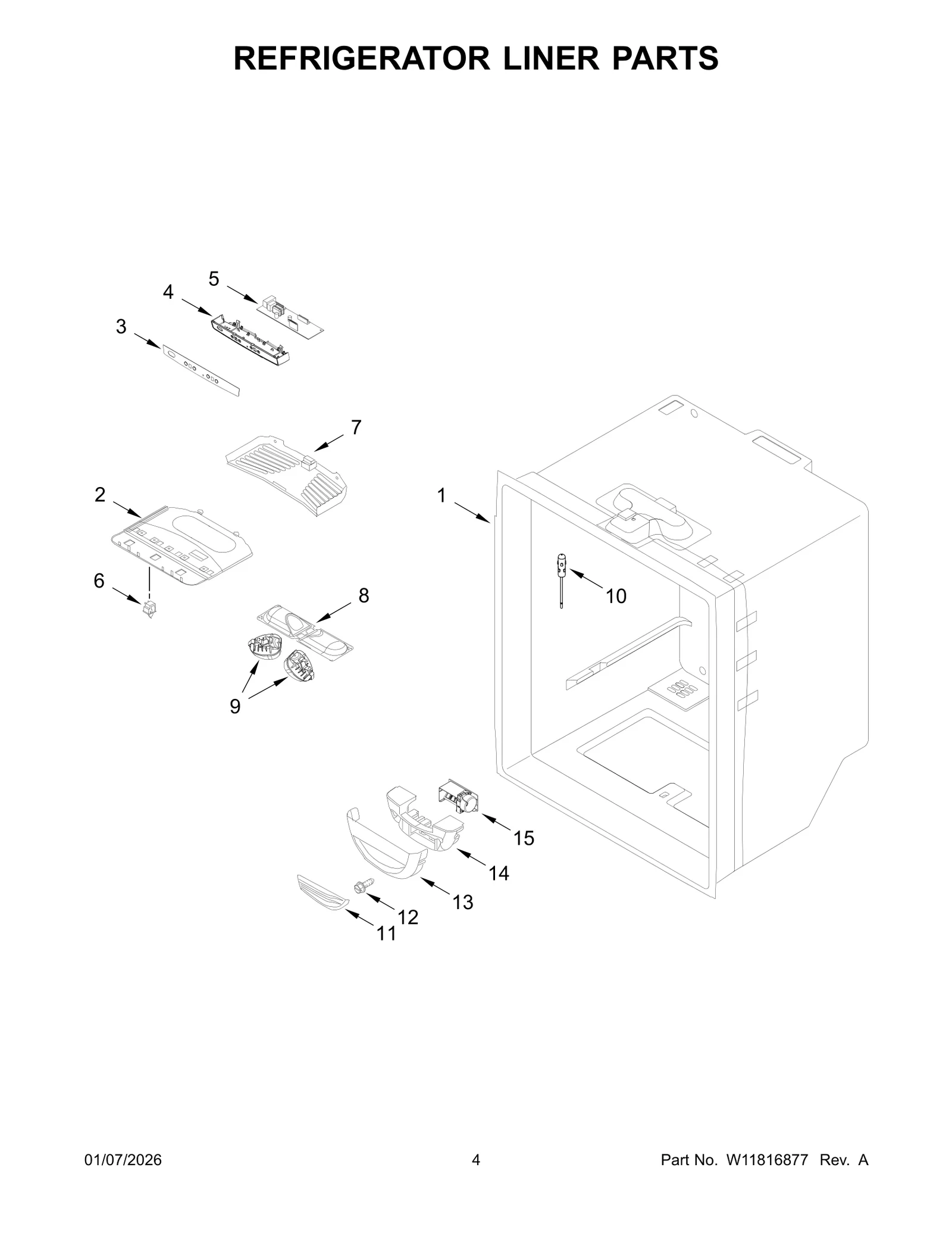 REFRIGERATOR LINER PARTS