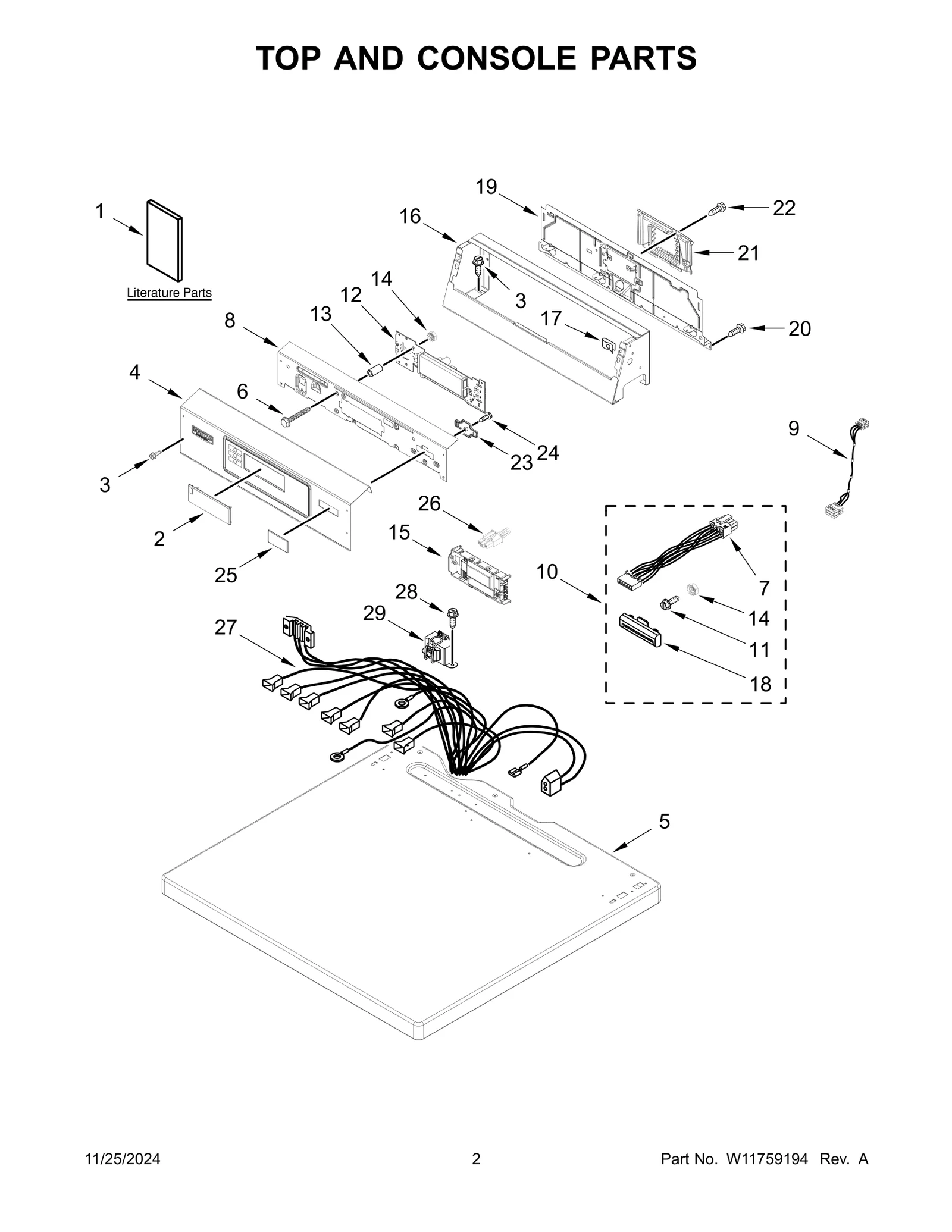 TOP AND CONSOLE PARTS