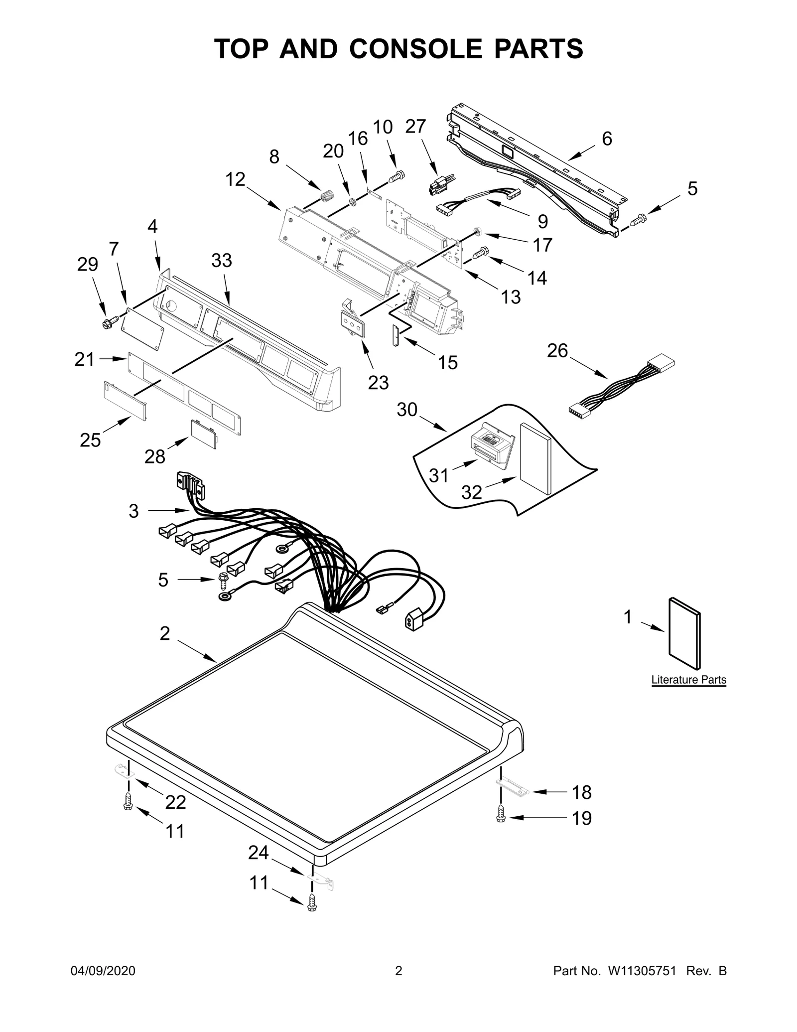 TOP AND CONSOLE PARTS