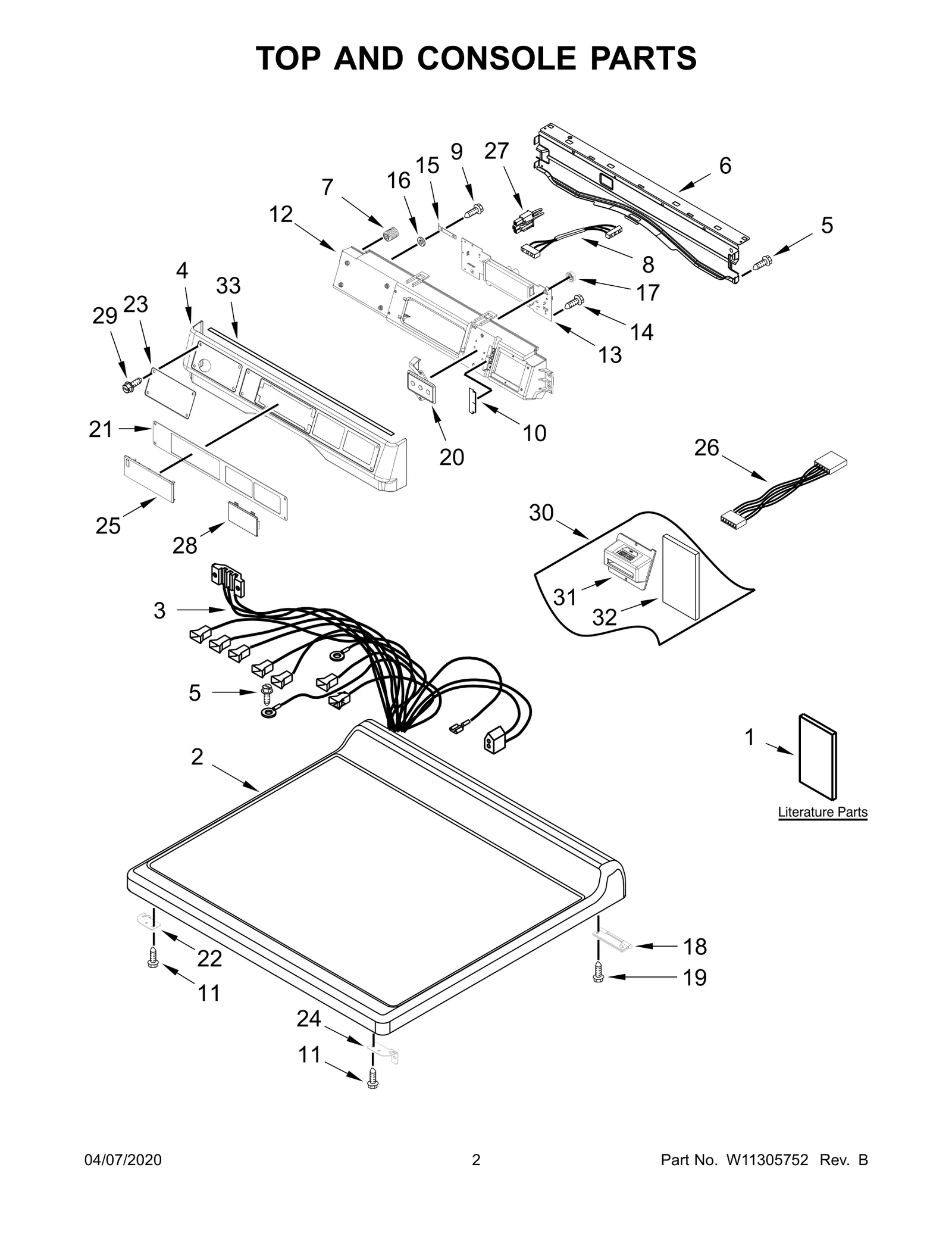 TOP AND CONSOLE PARTS