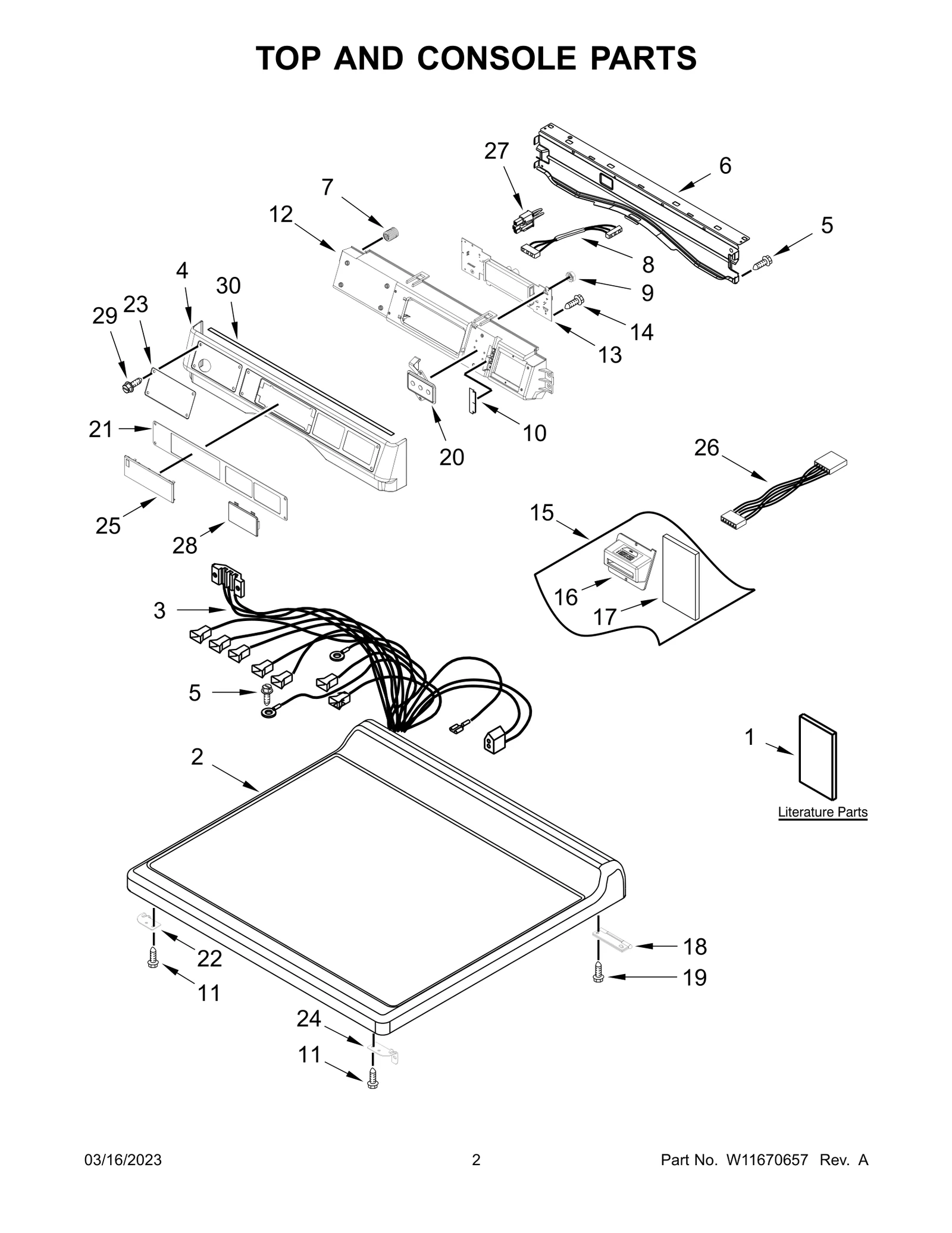 TOP AND CONSOLE PARTS