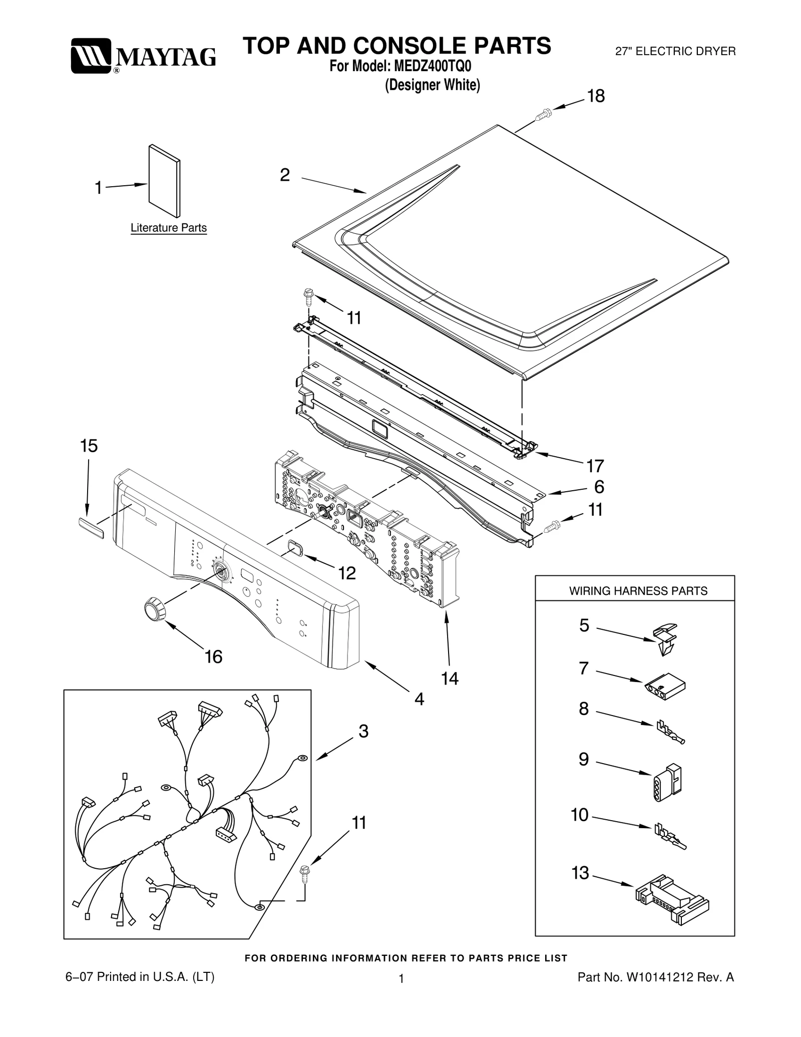 TOP AND CONSOLE PARTS