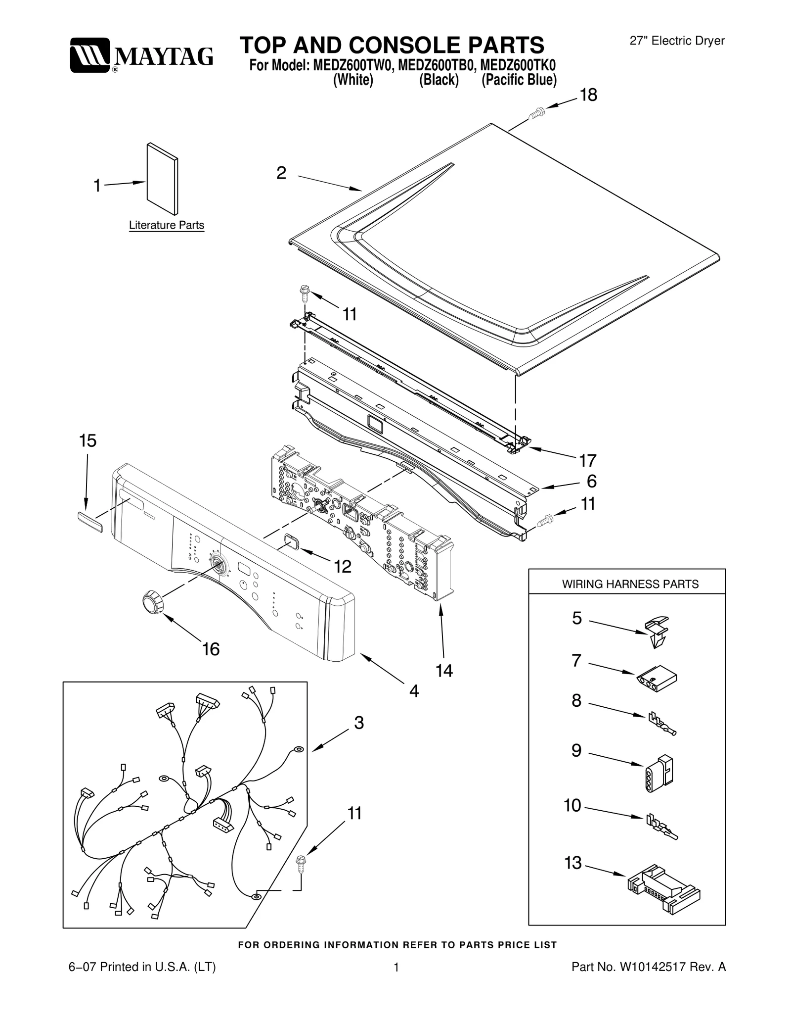 TOP AND CONSOLE PARTS