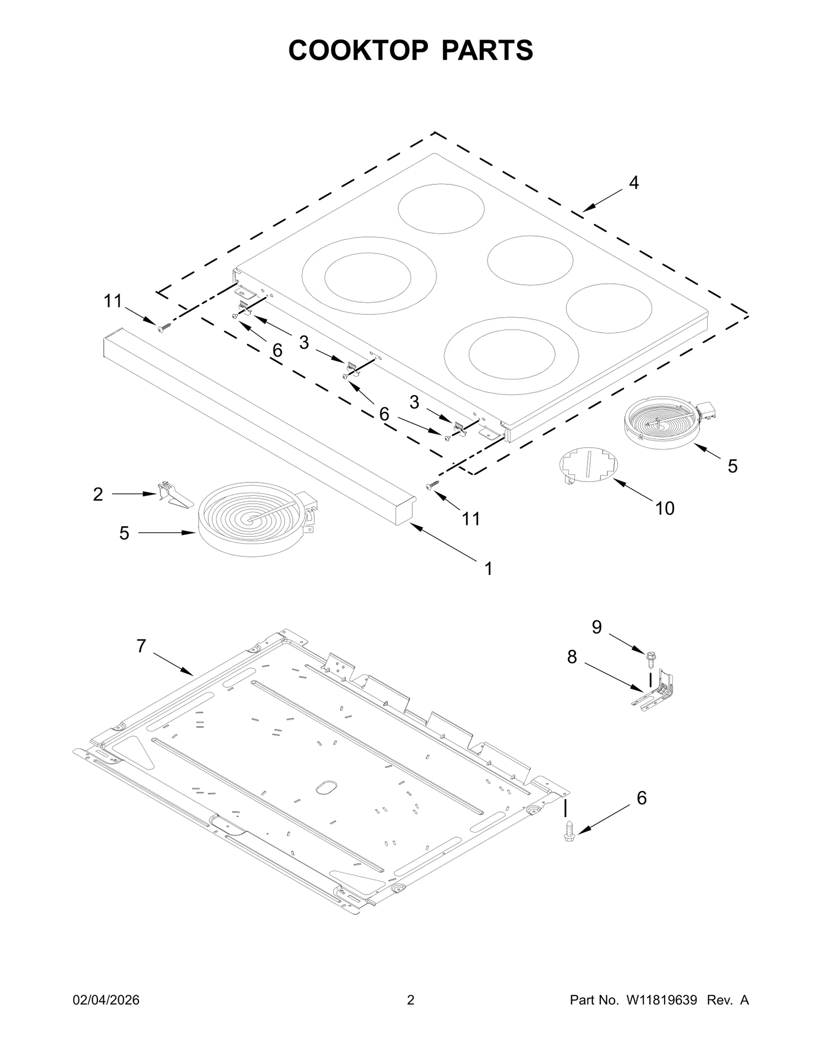 COOKTOP PARTS