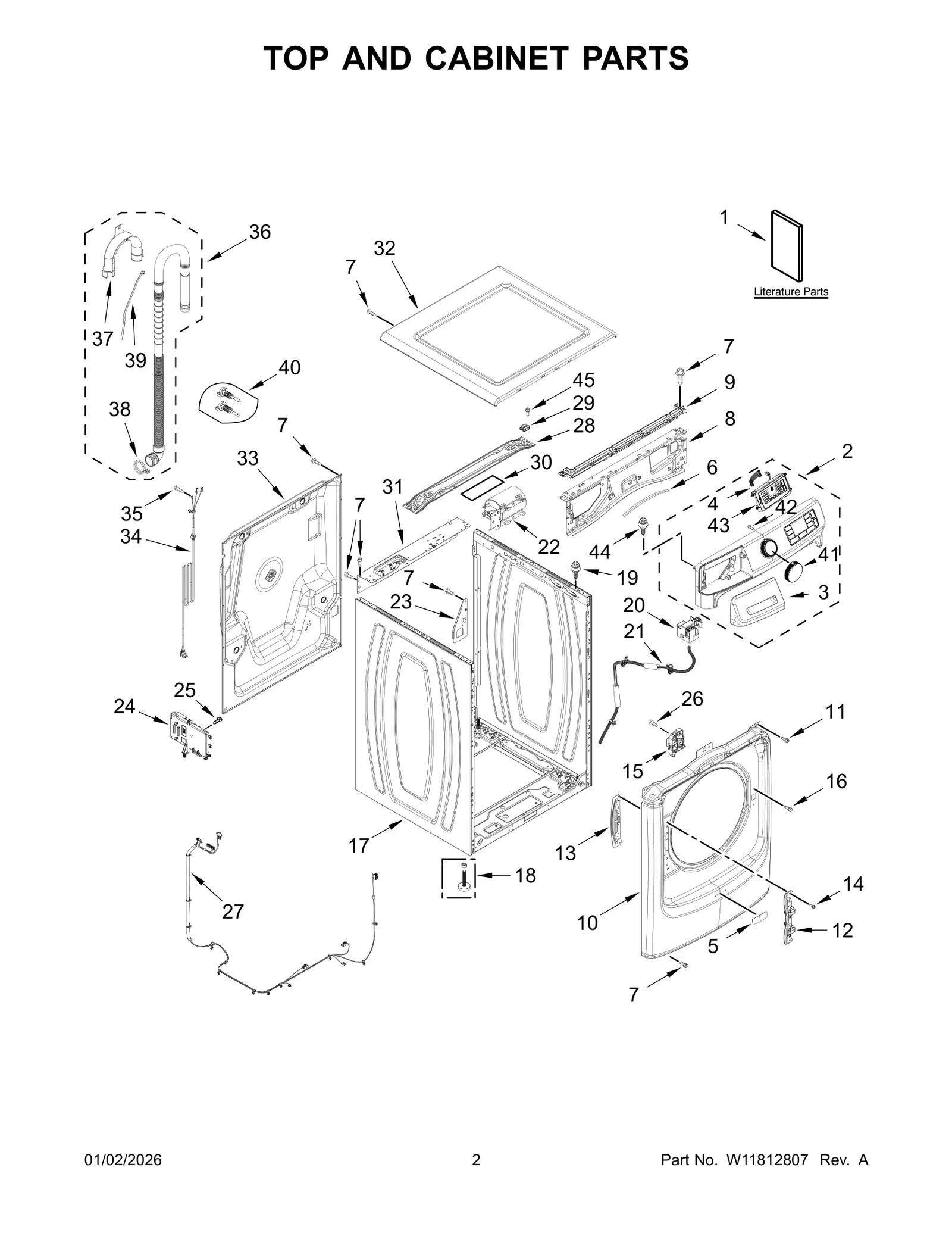 TOP AND CABINET PARTS