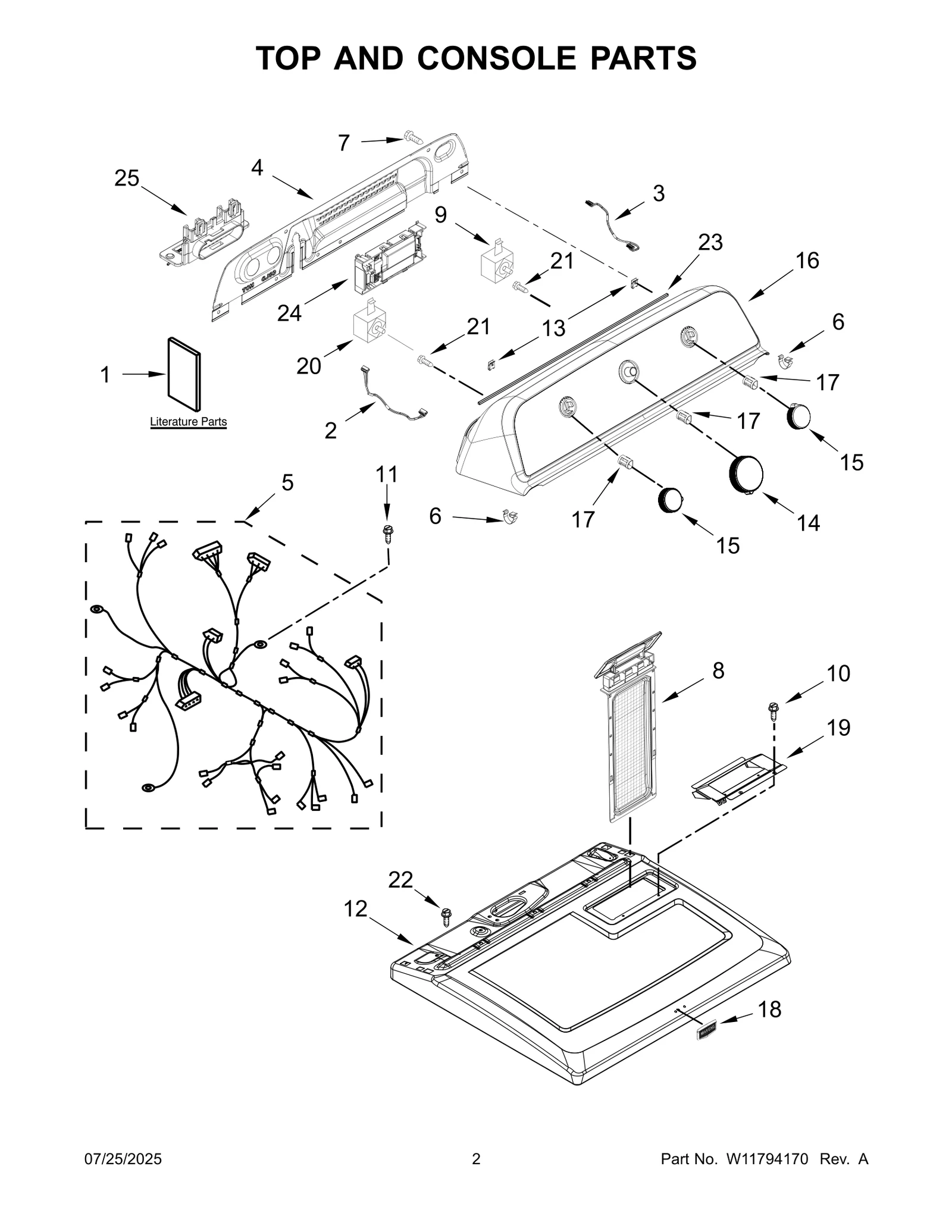 TOP AND CONSOLE PARTS