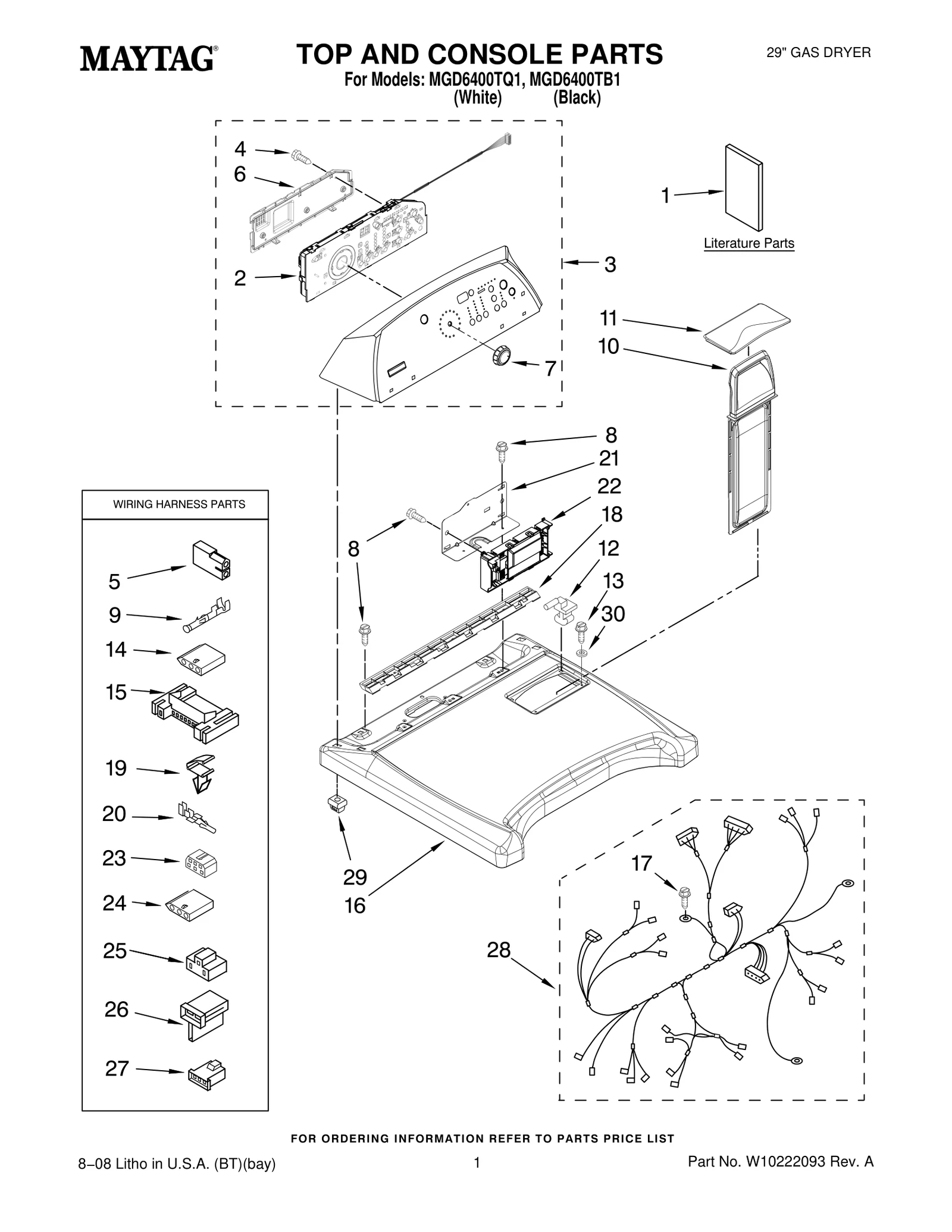 TOP AND CONSOLE PARTS