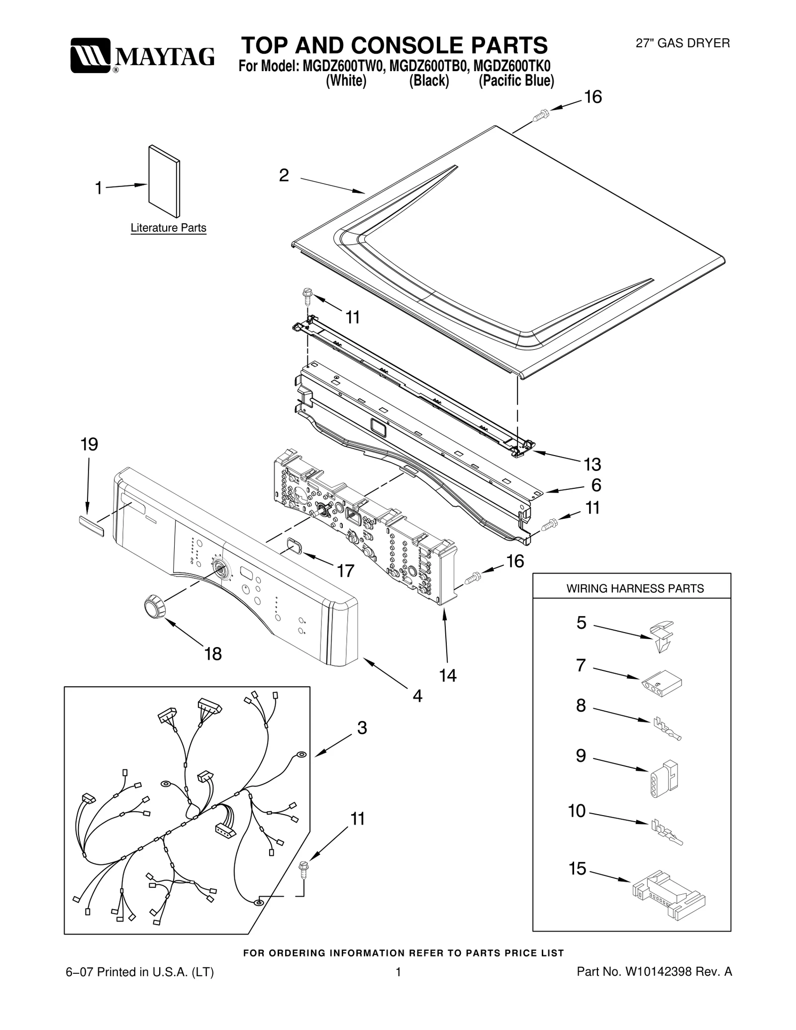 TOP AND CONSOLE PARTS