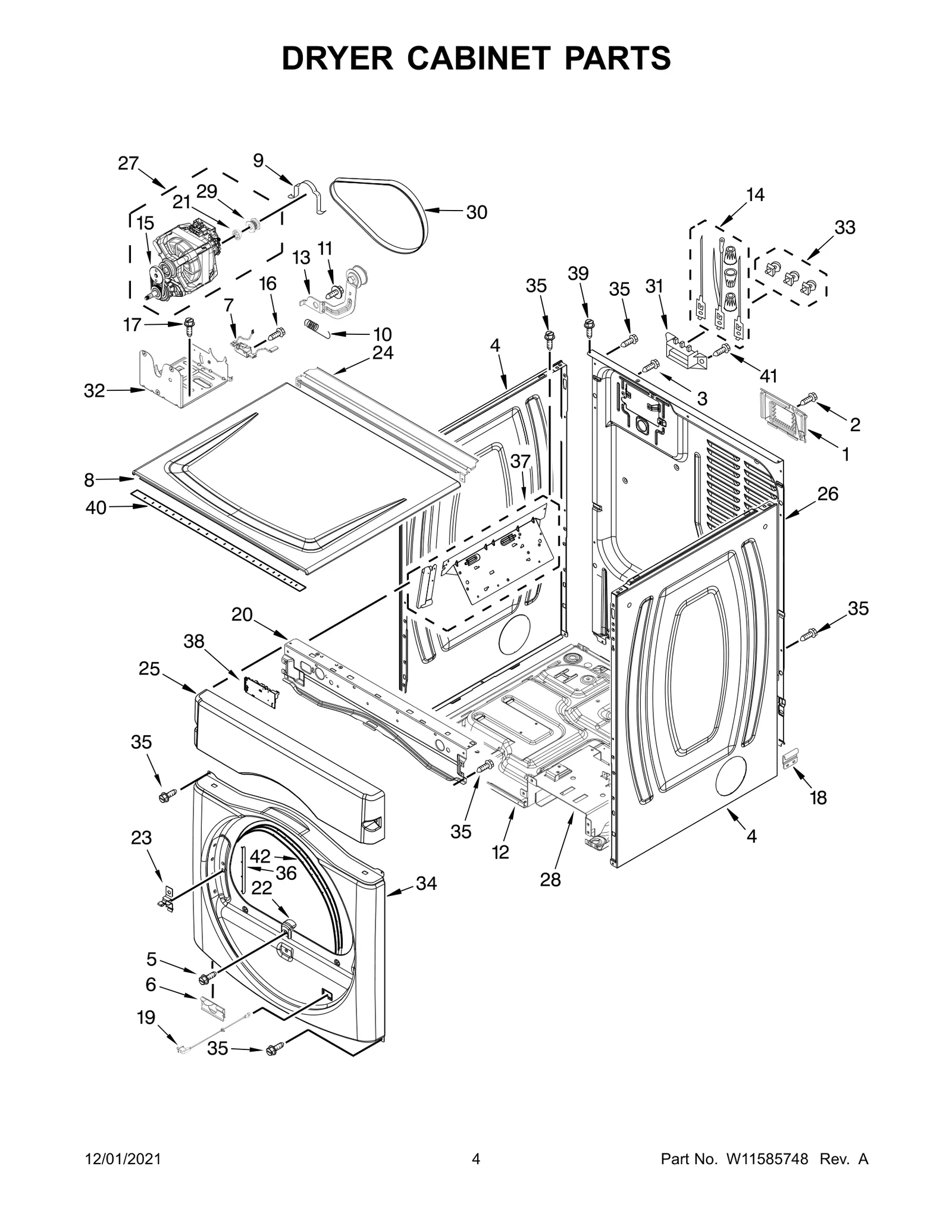 DRYER CABINET PARTS