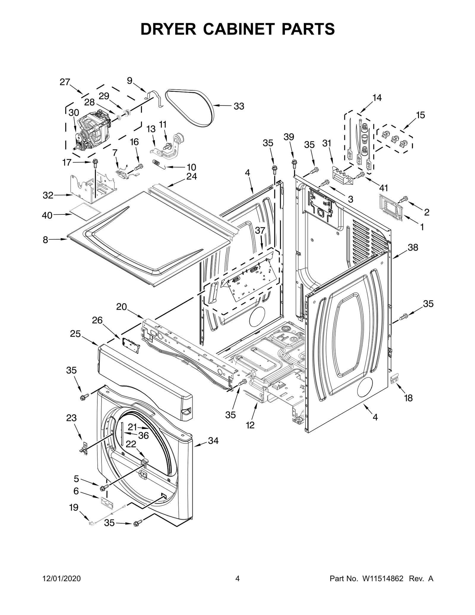 DRYER CABINET PARTS