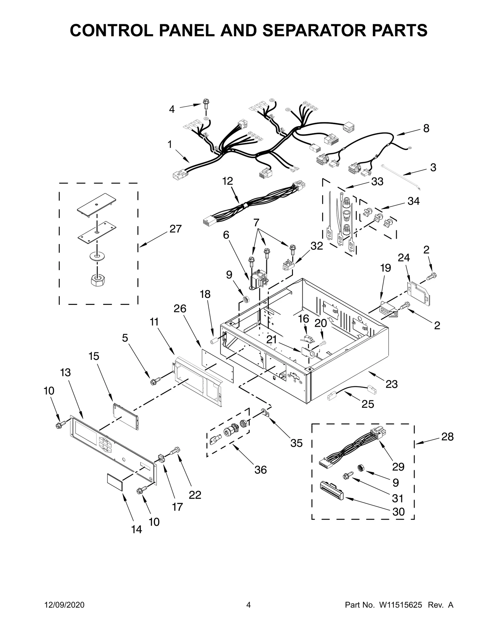 CONTROL PANEL AND SEPARATOR PARTS