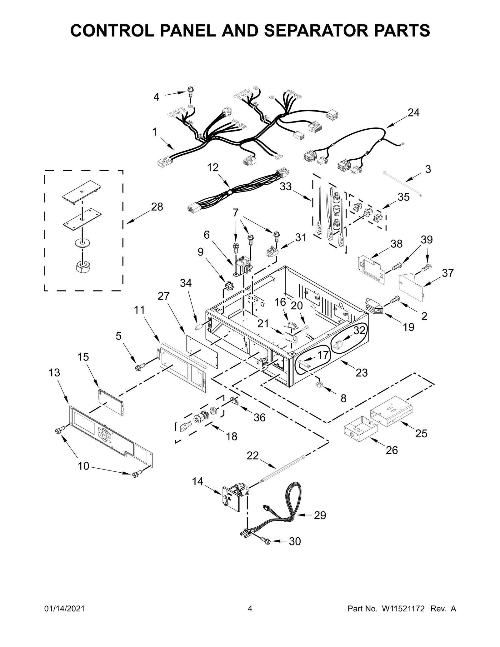 CONTROL PANEL AND SEPARATOR PARTS