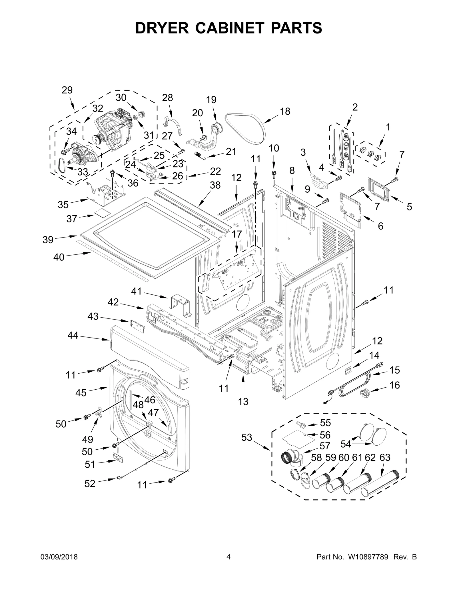 DRYER CABINET PARTS