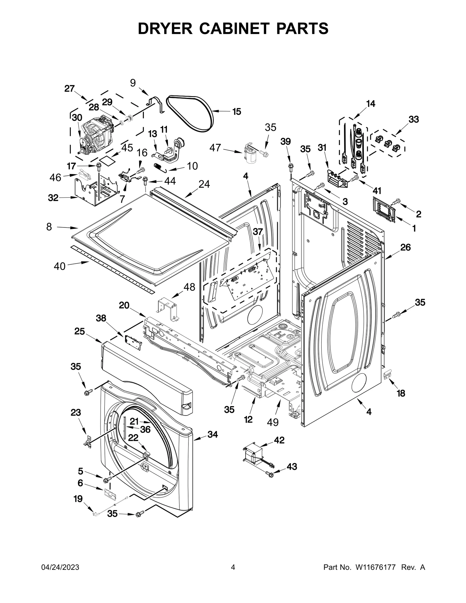DRYER CABINET PARTS