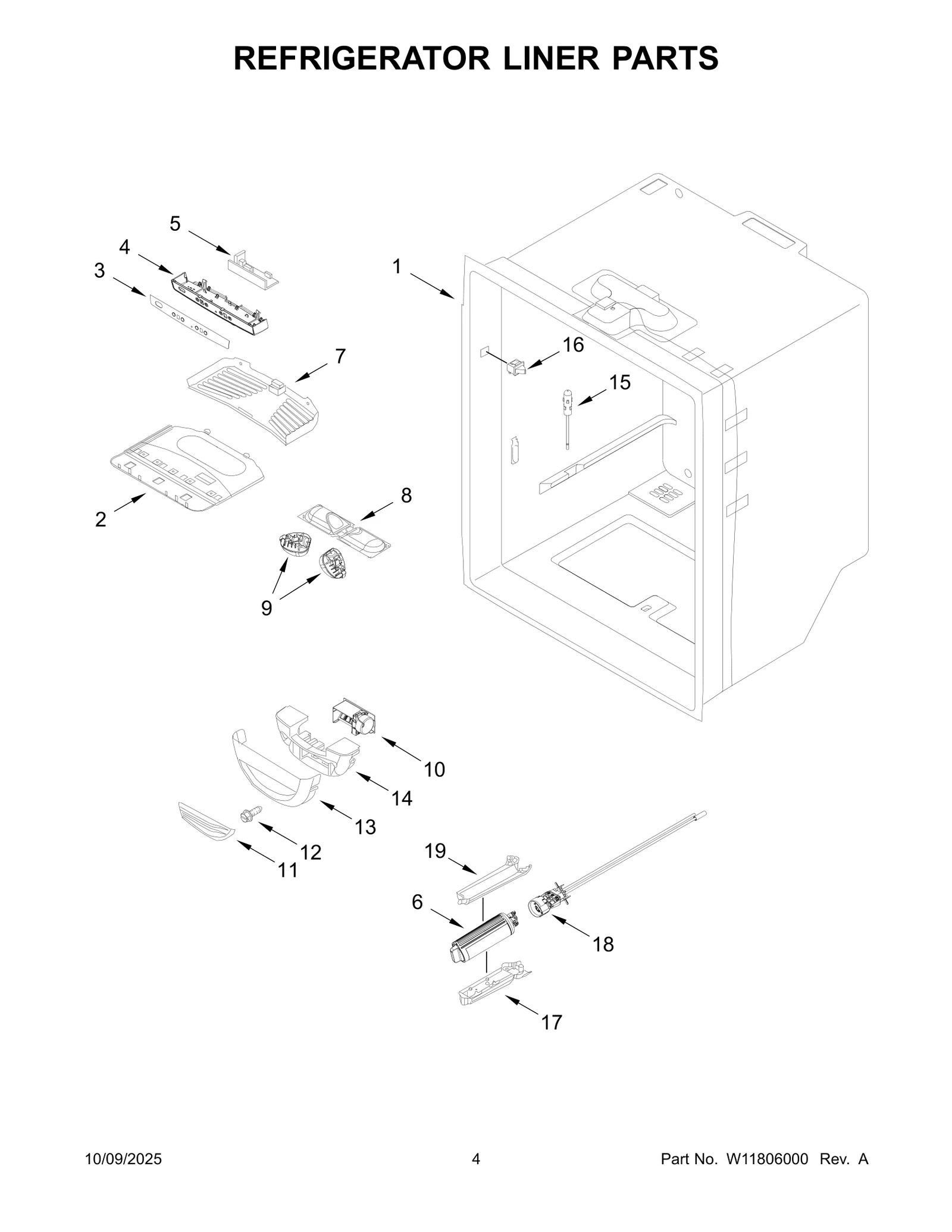 REFRIGERATOR LINER PARTS
